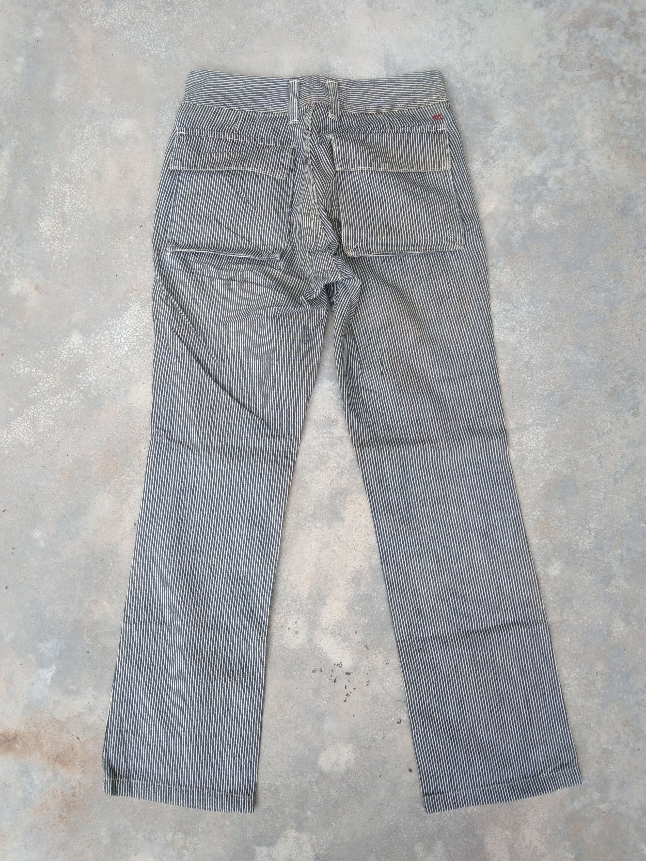 Japanese Brand 90s Vintage 45rpm Striped Boot Cut Jeans 27x28.5 Size US 27 - 2 Thumbnail