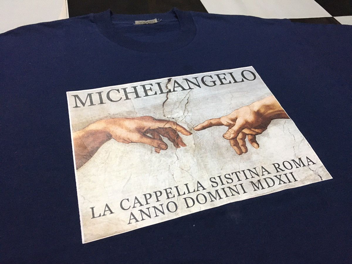 Vintage Vintage Michel Angelo Shirt The Creation of Adam Size US L / EU 52-54 / 3 - 1 Thumbnail