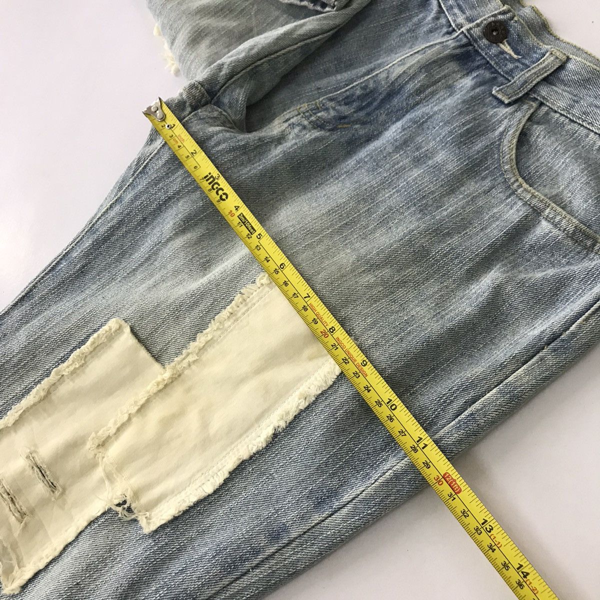 Japanese Brand JAPANESE STYLE PATCHWORK BORO DENIM PANTS Size US 30 / EU 46 - 14 Thumbnail