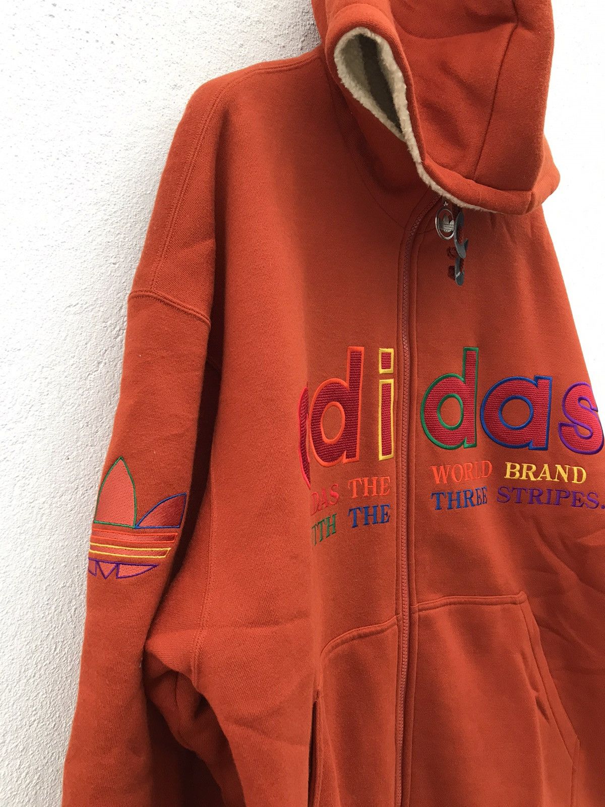 Adidas × Vintage Vintage Adidas Trefoil Big Logo Hoodie sweater Size US XL / EU 56 / 4 - 3 Thumbnail