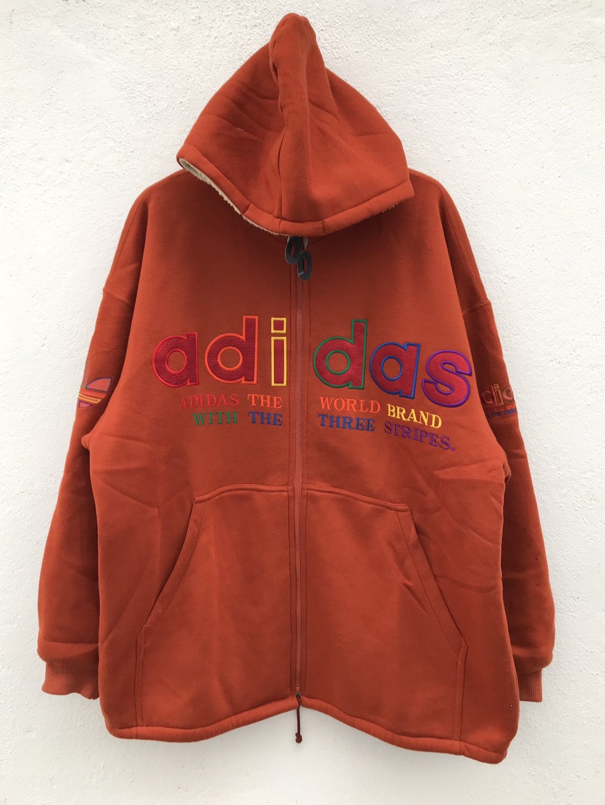 Adidas × Vintage Vintage Adidas Trefoil Big Logo Hoodie sweater Size US XL / EU 56 / 4 - 1 Thumbnail