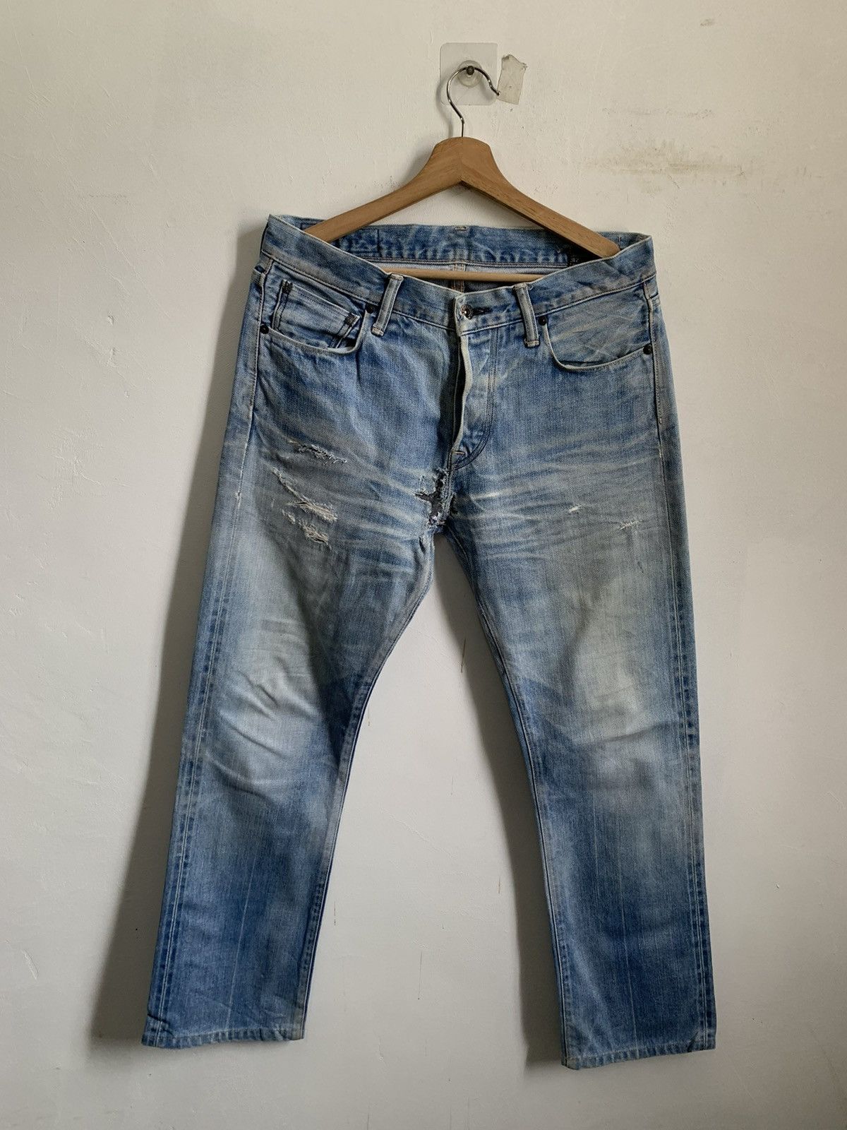 image of Issey Miyake x Kuro Japanese Selvedge Denim Jeans in Blue, Men's (Size 34)