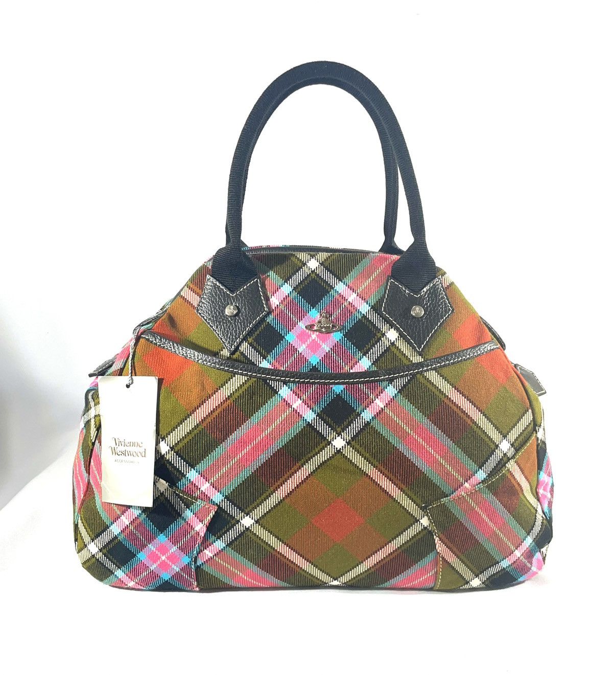 VIVIENNE WESTWOOD tartan blanket handbag