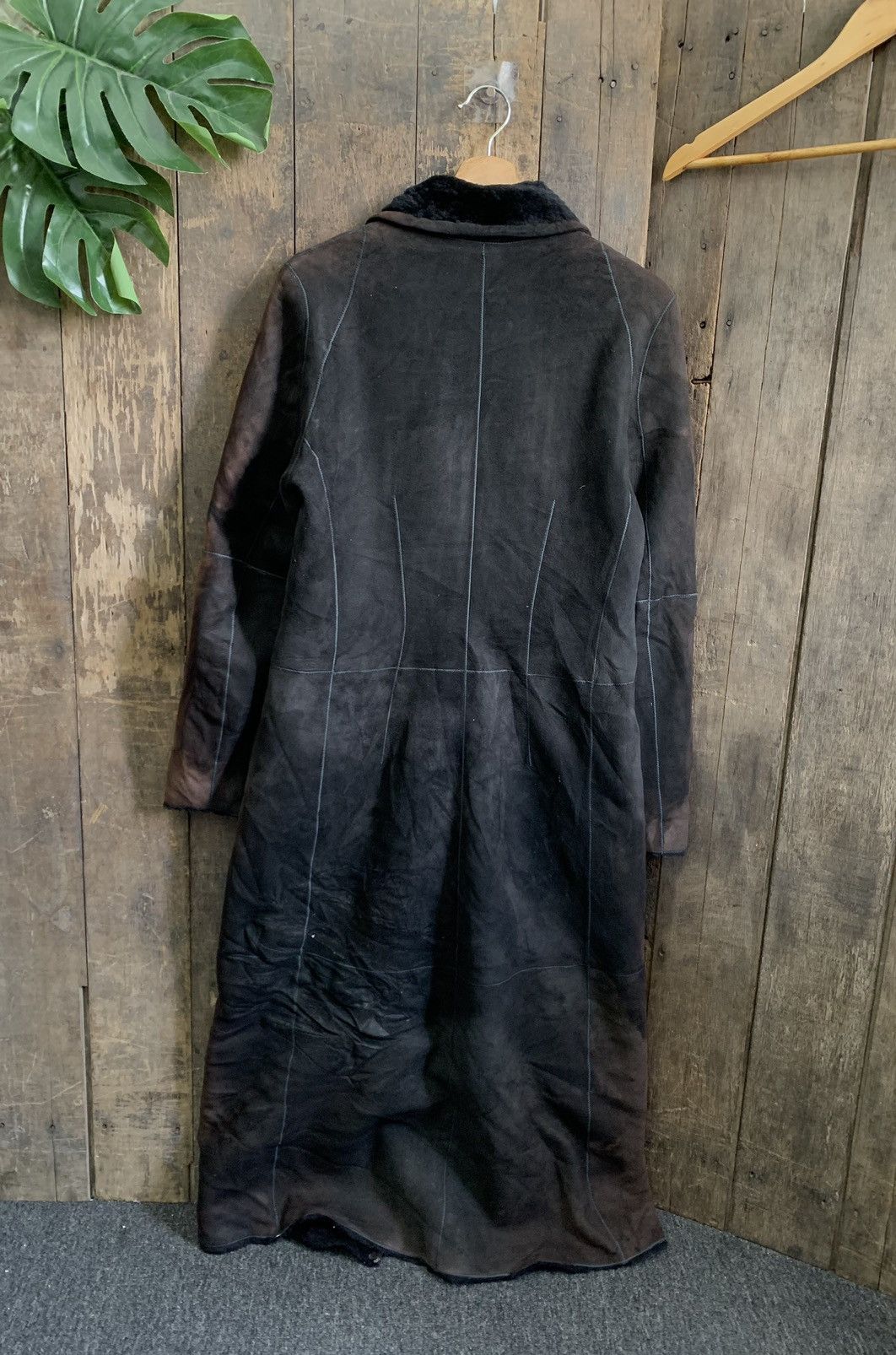 Loewe Vintage Faded Loewe Leather Long Jacket With Sherpa Lining Size S / US 4 / IT 40 - 9 Thumbnail