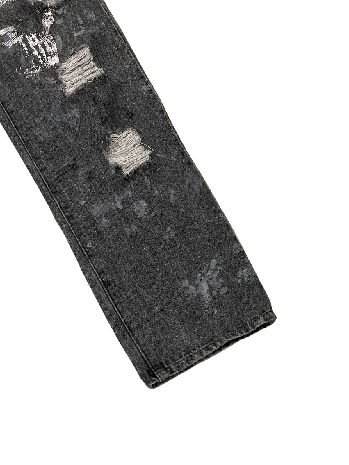 Japanese Brand Painted Sex Pot Revenge Distress Denim Tapered 4🟦9 Size US 32 / EU 48 - 4 Thumbnail
