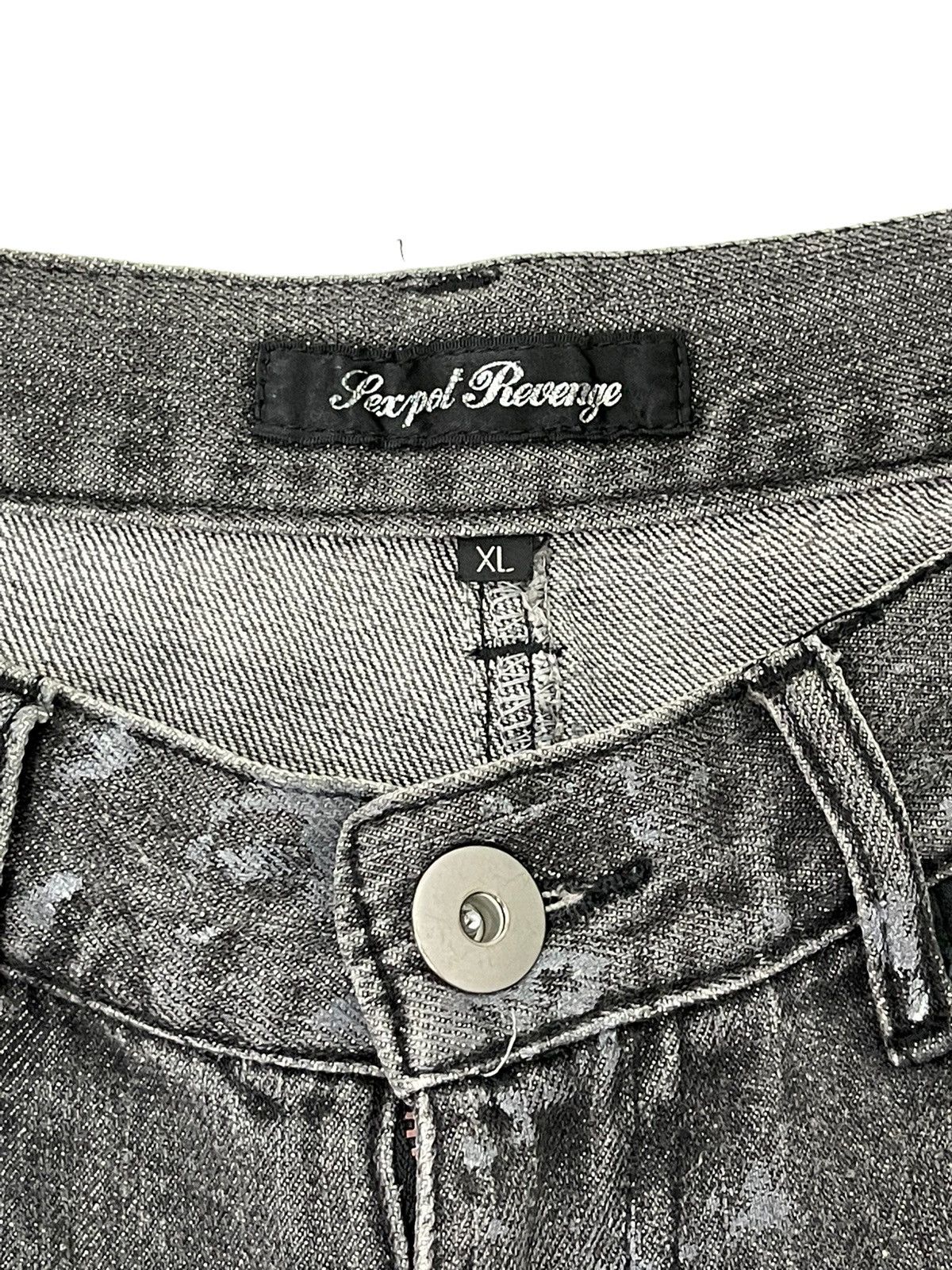 Japanese Brand Painted Sex Pot Revenge Distress Denim Tapered 4🟦9 Size US 32 / EU 48 - 11 Thumbnail