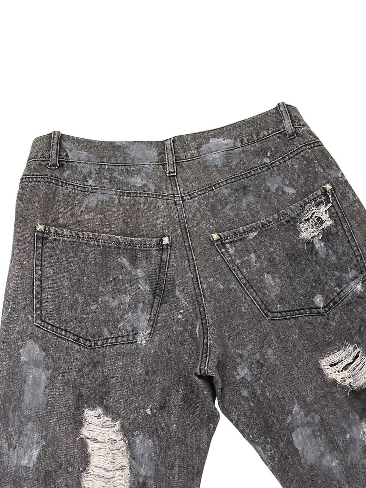 Japanese Brand Painted Sex Pot Revenge Distress Denim Tapered 4🟦9 Size US 32 / EU 48 - 19 Thumbnail