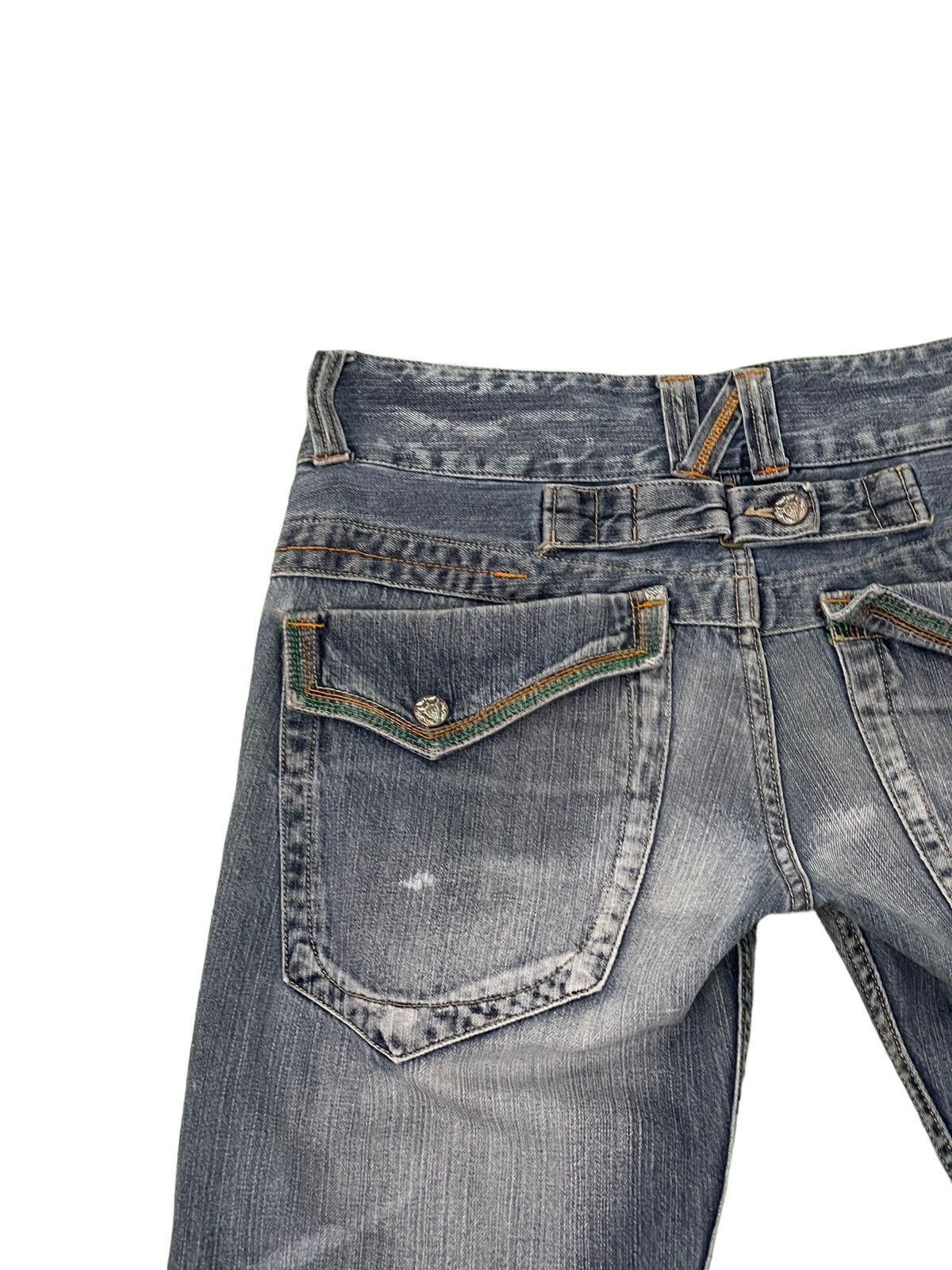 Japanese Brand Wide Leg Jeans Root Three Distress Denim 4🟦9 Size US 30 / EU 46 - 8 Thumbnail