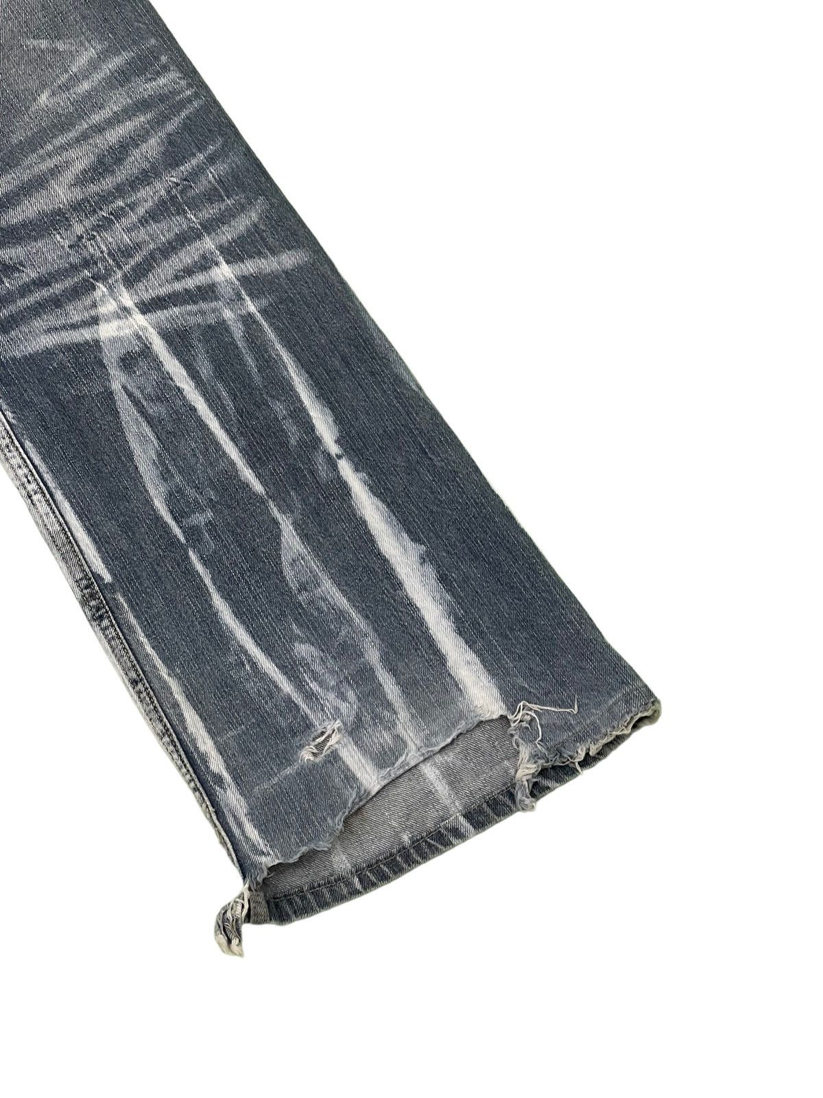 Japanese Brand Wide Leg Jeans Root Three Distress Denim 4🟦9 Size US 30 / EU 46 - 4 Thumbnail