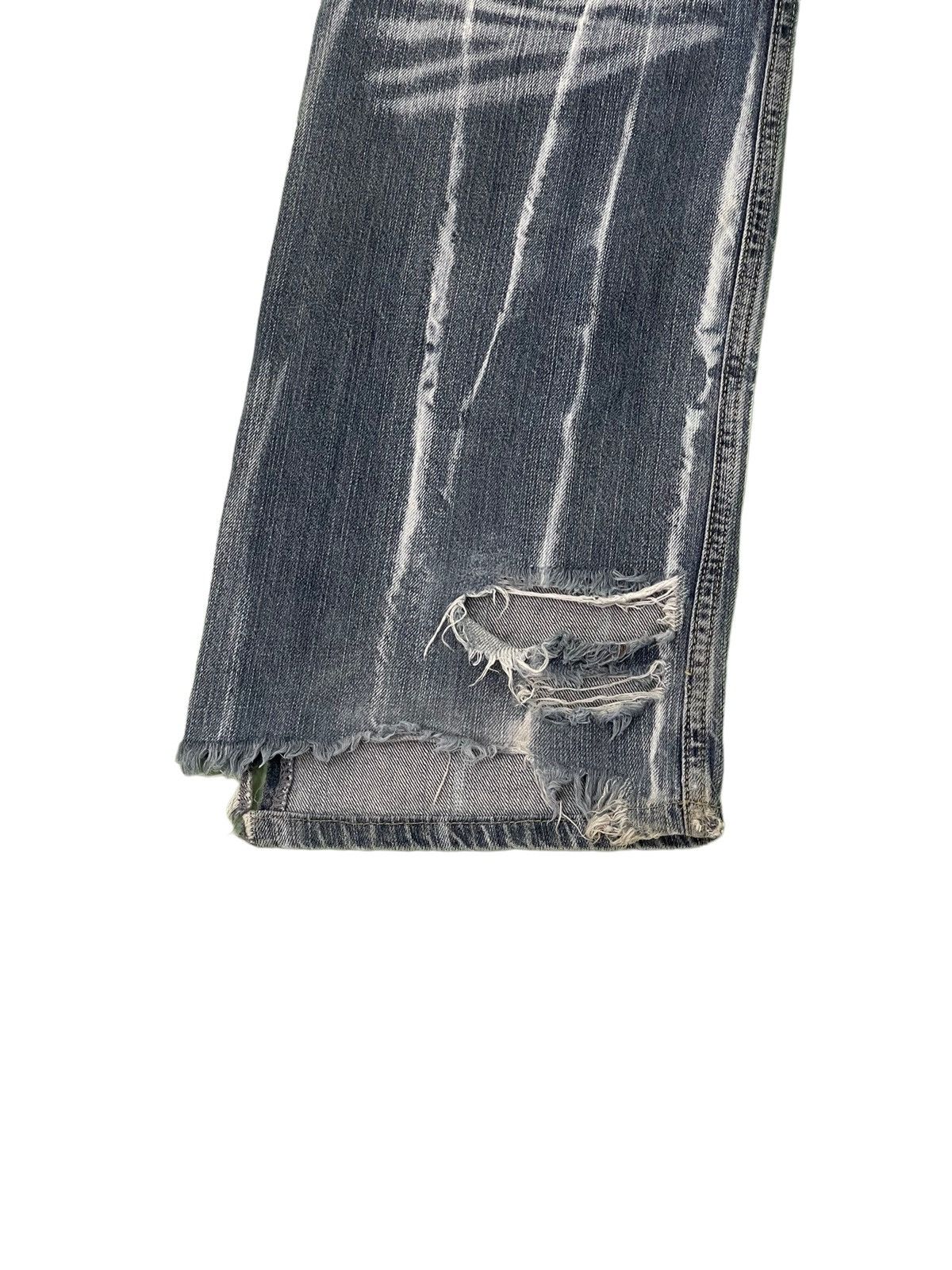 Japanese Brand Wide Leg Jeans Root Three Distress Denim 4🟦9 Size US 30 / EU 46 - 5 Thumbnail