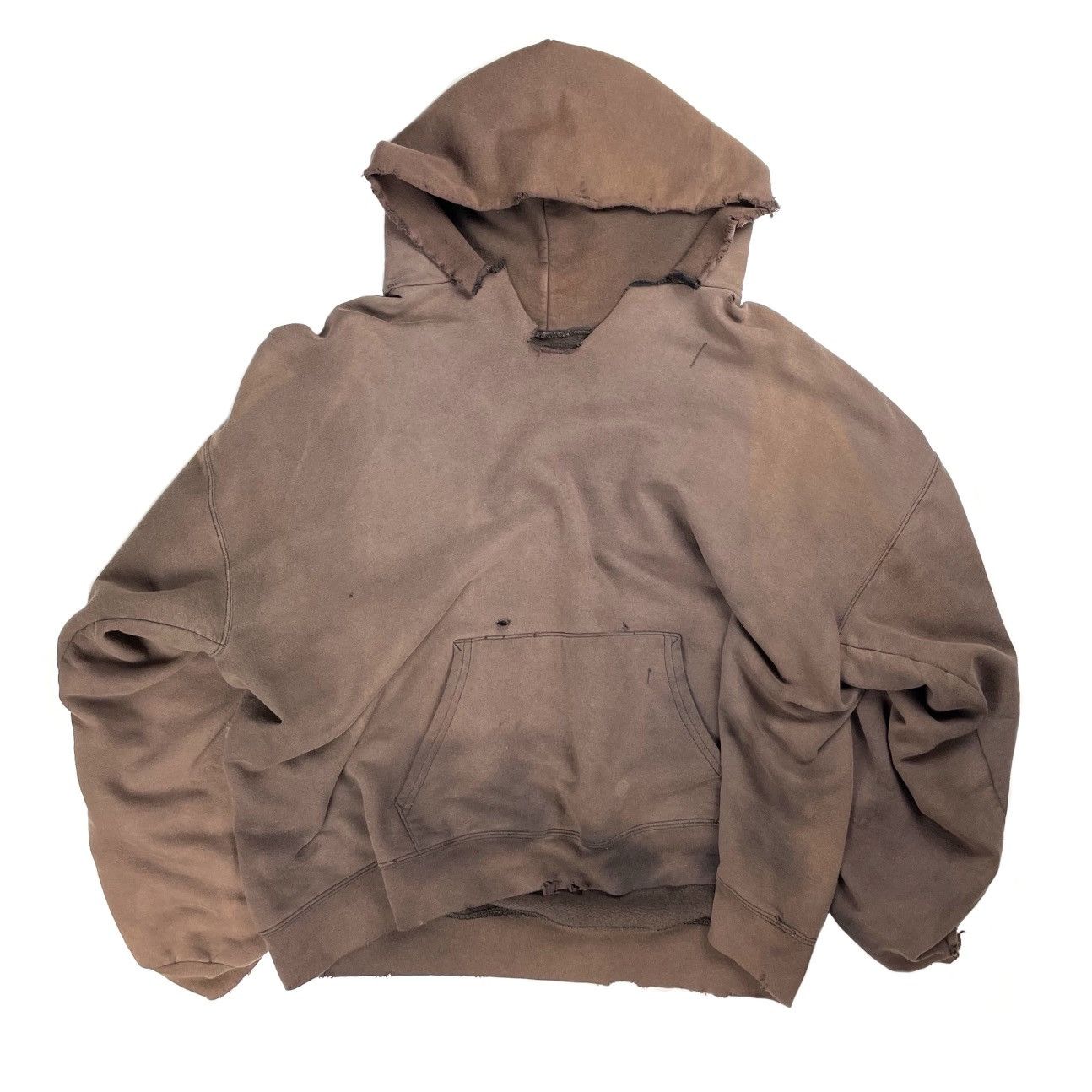 image of Vintage Thrashed Faded Hoodie in Brown, Men's (Size XL)