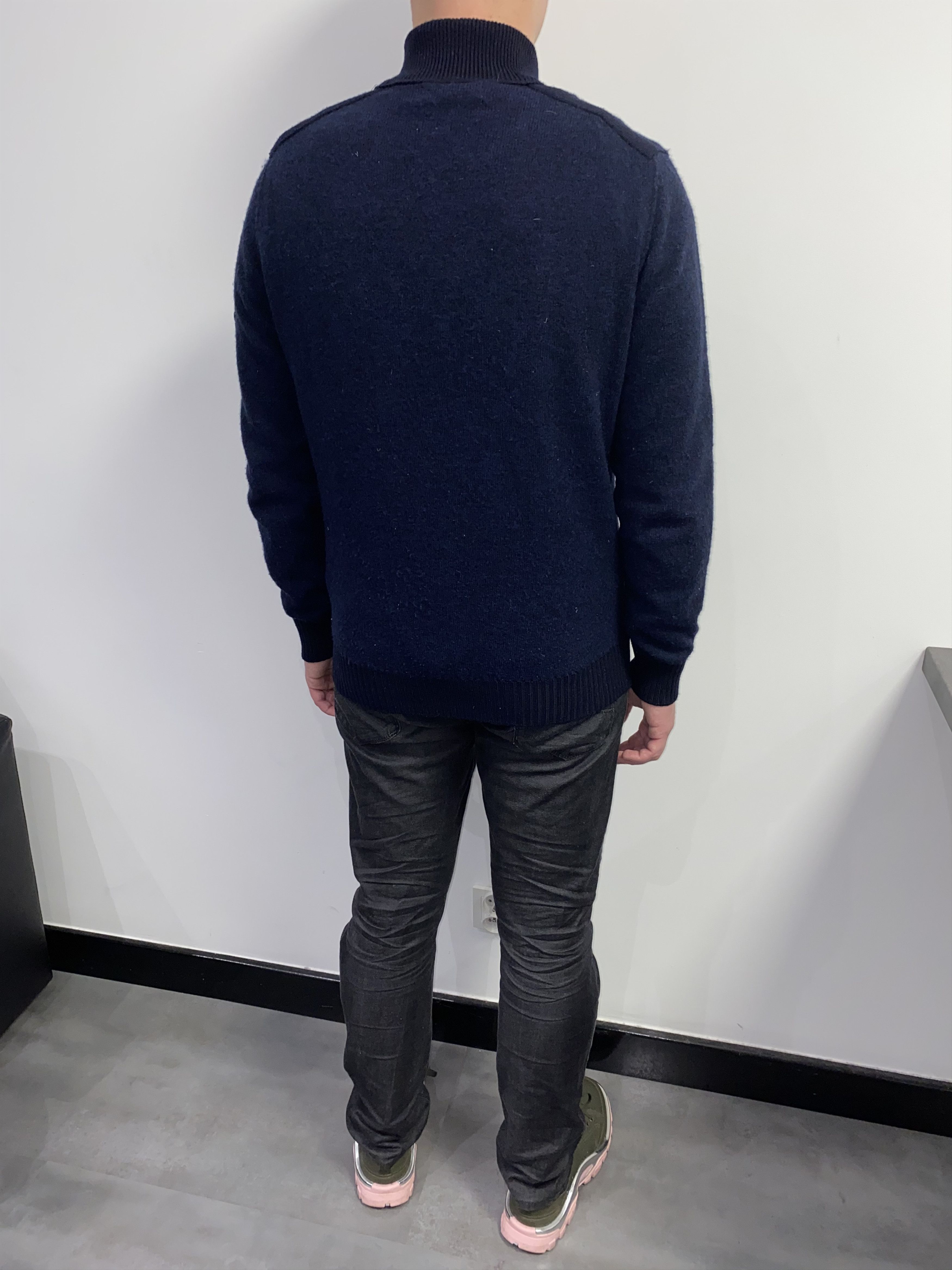 Stone Island Stone Island Dark Navy 1/4 Zipped Wool Sweater Size US XL / EU 56 / 4 - 2 Thumbnail