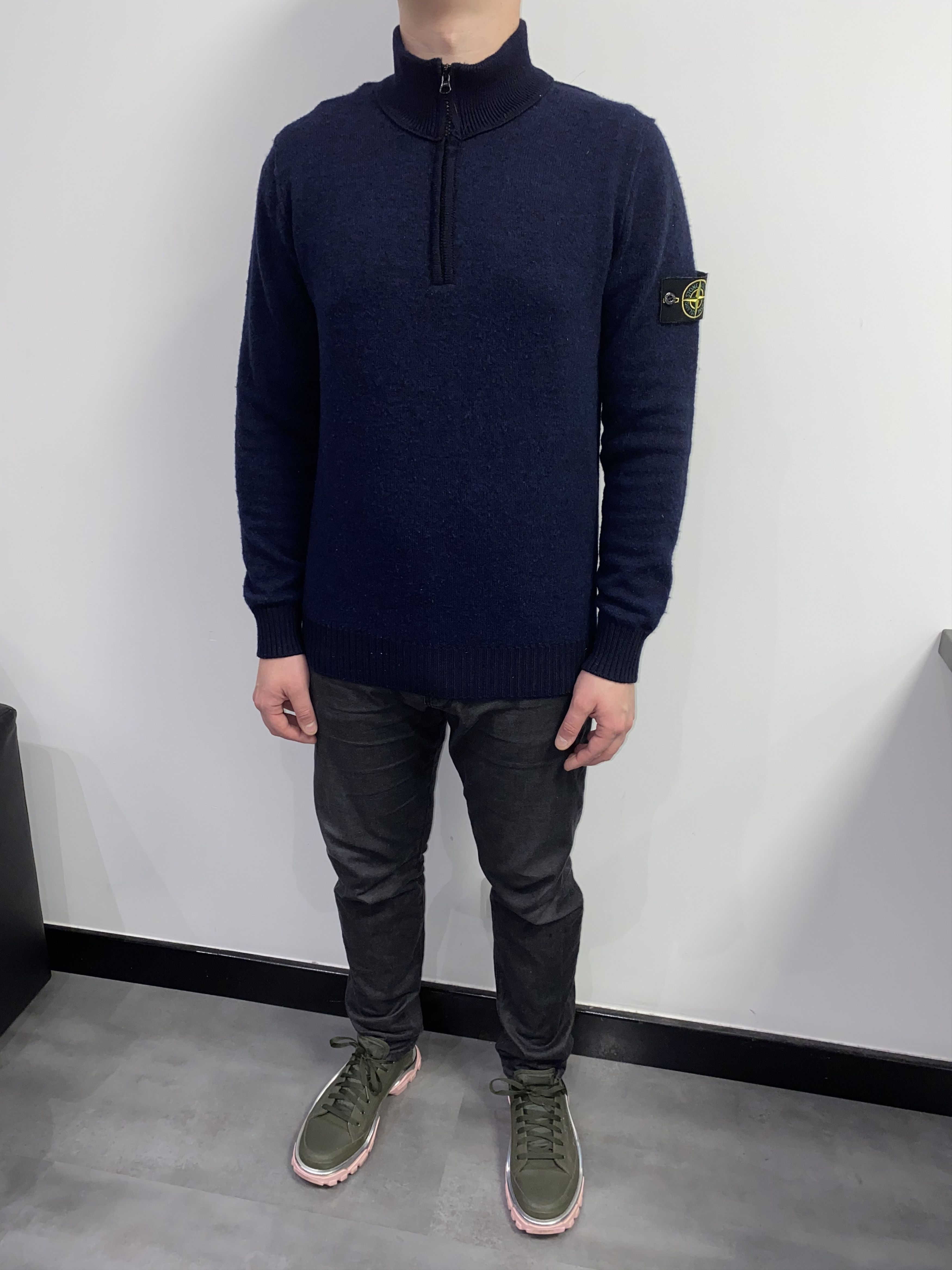 Stone Island Stone Island Dark Navy 1/4 Zipped Wool Sweater Size US XL / EU 56 / 4 - 1 Thumbnail