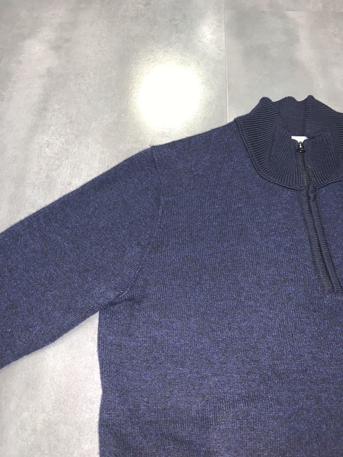Stone Island Stone Island Dark Navy 1/4 Zipped Wool Sweater Size US XL / EU 56 / 4 - 10 Thumbnail