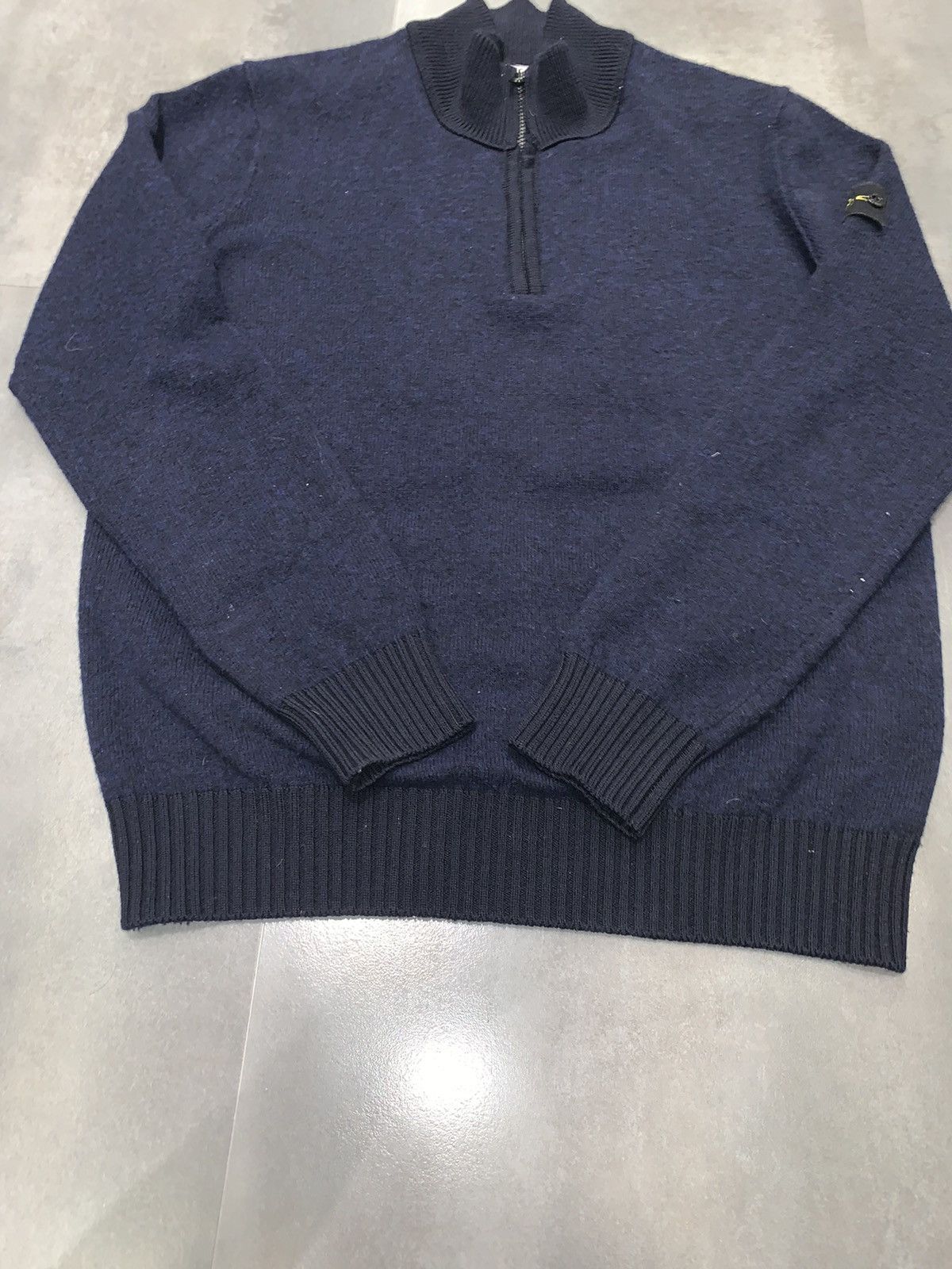 Stone Island Stone Island Dark Navy 1/4 Zipped Wool Sweater Size US XL / EU 56 / 4 - 11 Thumbnail