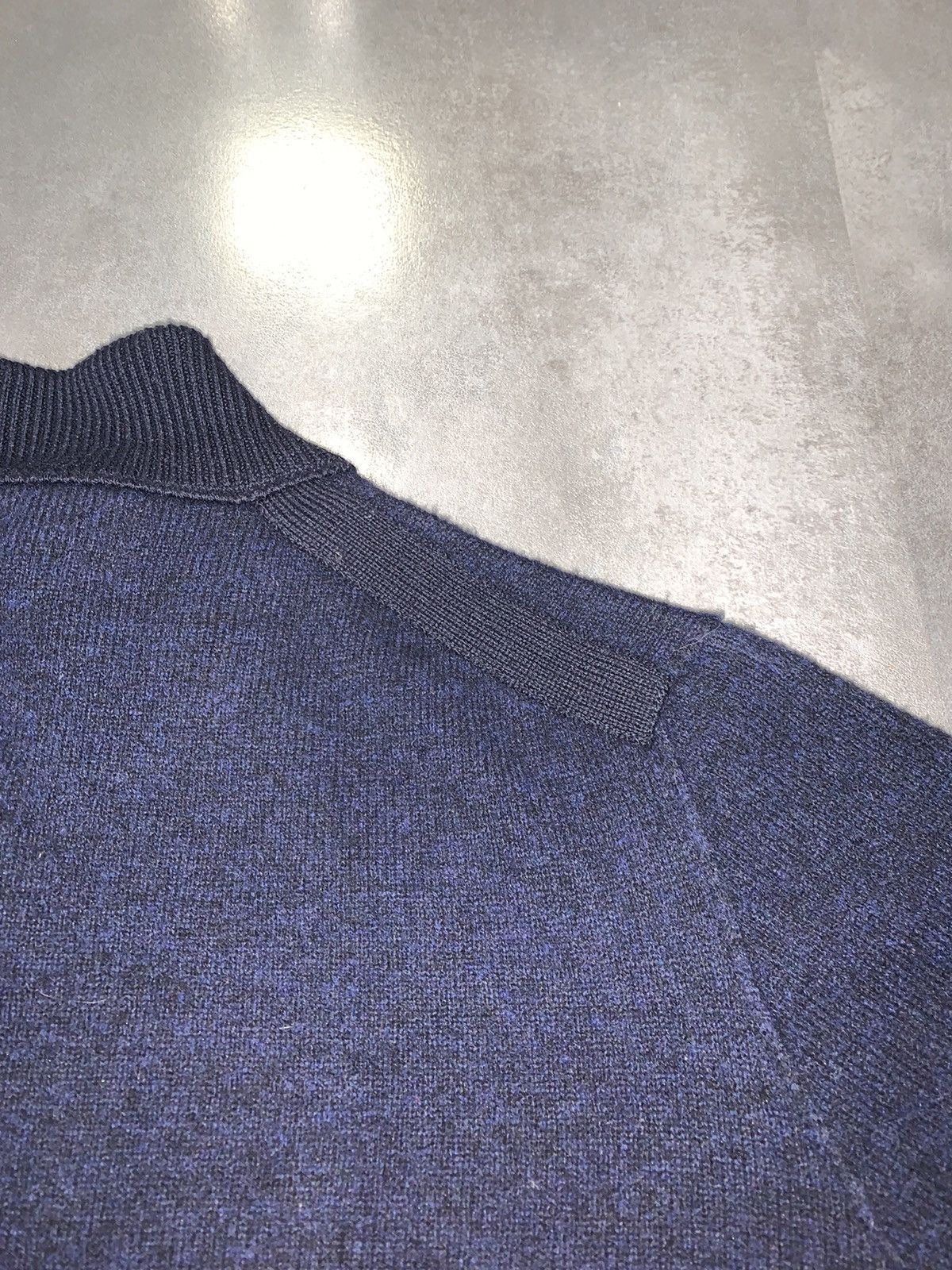Stone Island Stone Island Dark Navy 1/4 Zipped Wool Sweater Size US XL / EU 56 / 4 - 14 Thumbnail