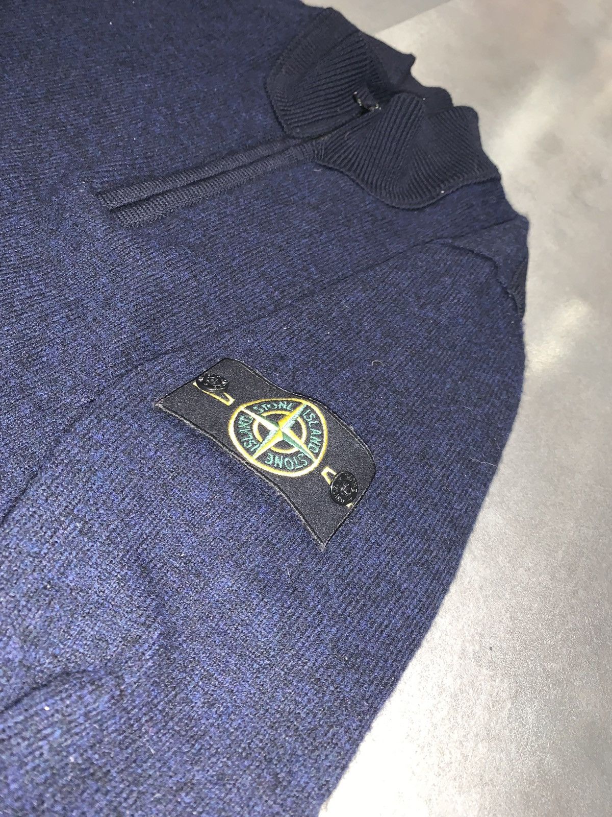 Stone Island Stone Island Dark Navy 1/4 Zipped Wool Sweater Size US XL / EU 56 / 4 - 15 Thumbnail
