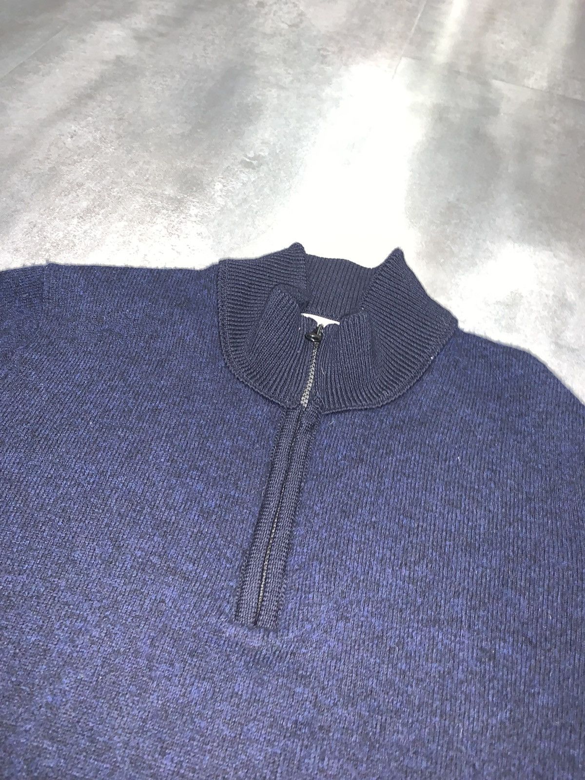 Stone Island Stone Island Dark Navy 1/4 Zipped Wool Sweater Size US XL / EU 56 / 4 - 12 Thumbnail