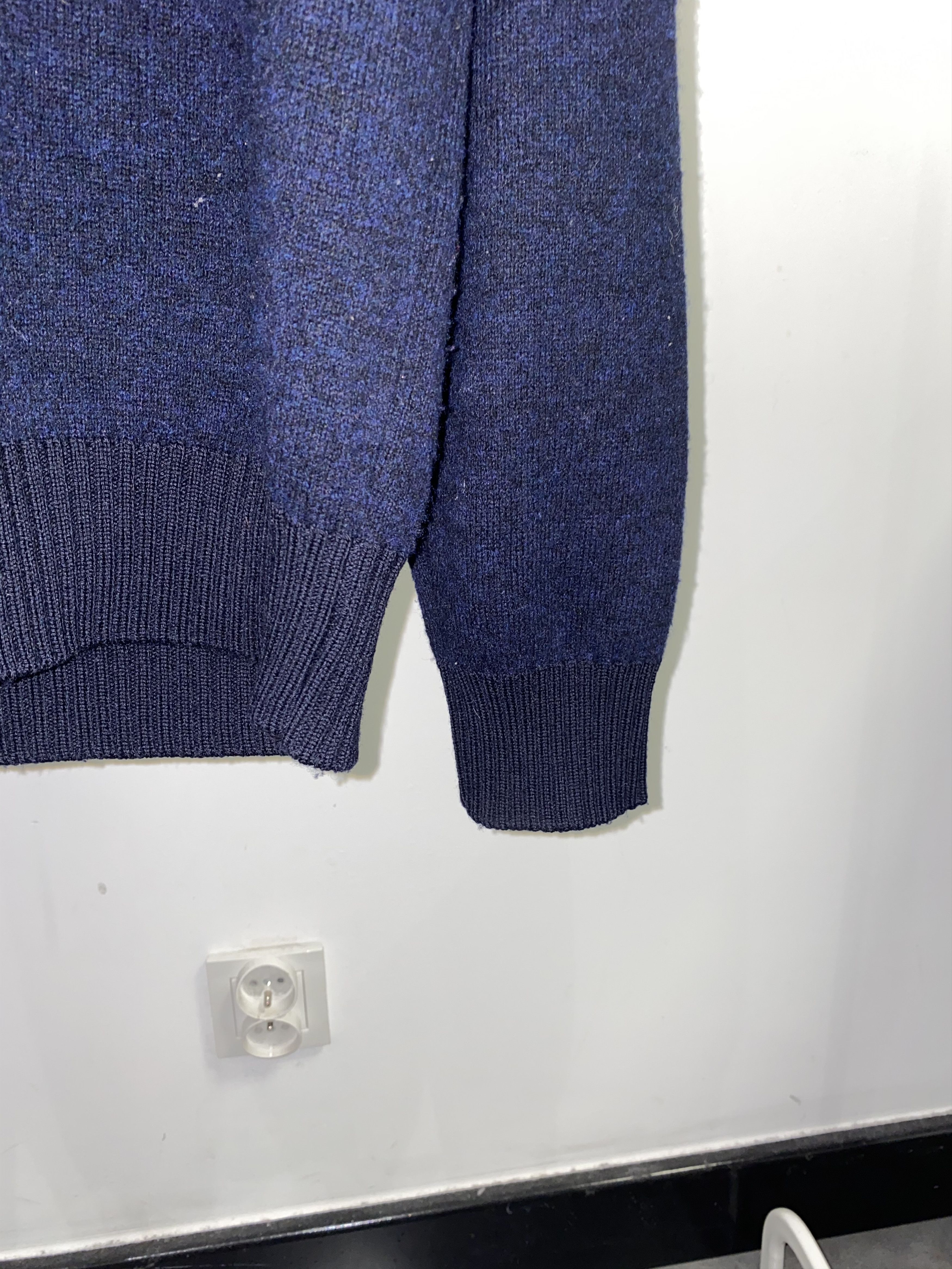 Stone Island Stone Island Dark Navy 1/4 Zipped Wool Sweater Size US XL / EU 56 / 4 - 8 Thumbnail