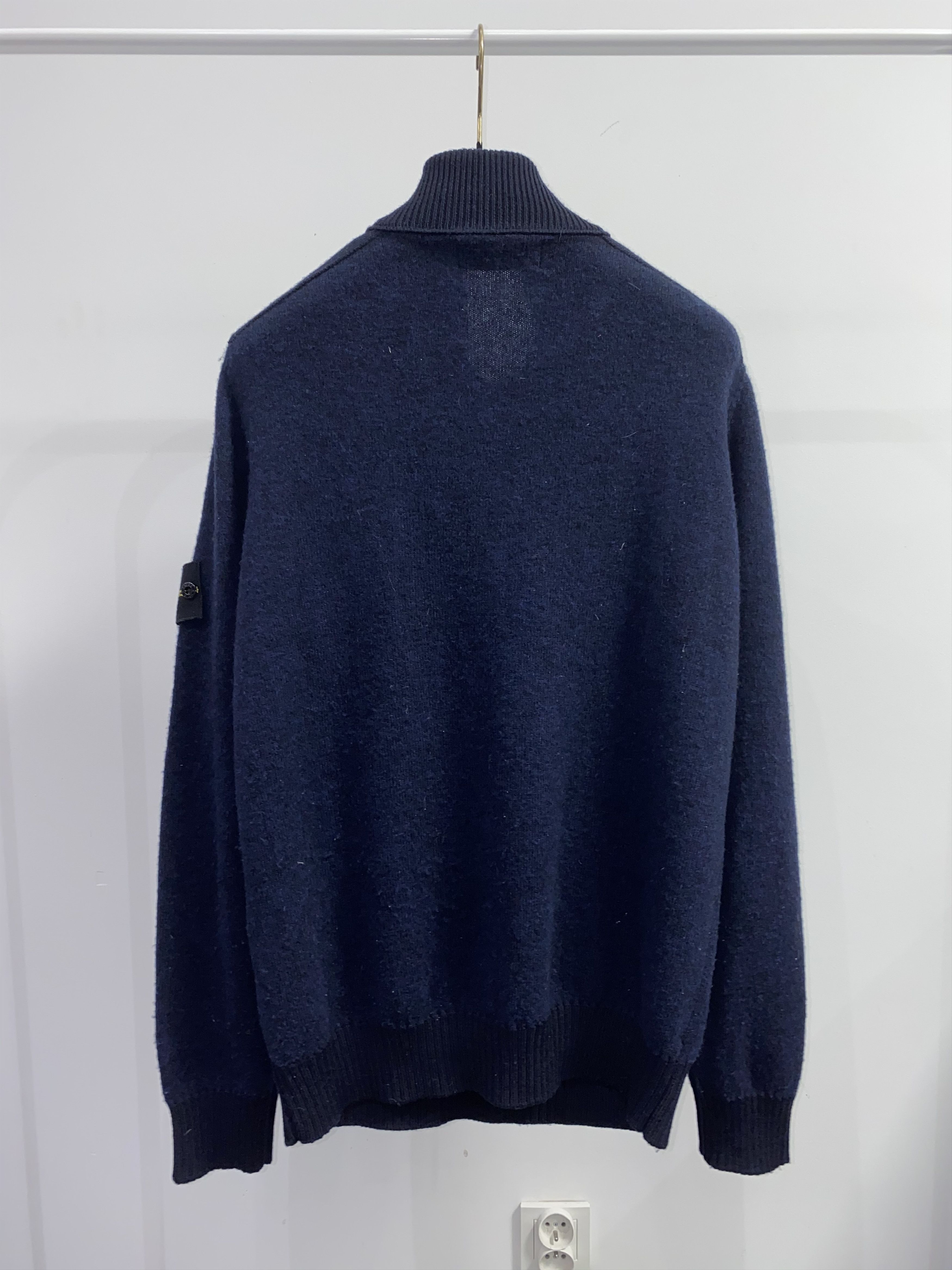 Stone Island Stone Island Dark Navy 1/4 Zipped Wool Sweater Size US XL / EU 56 / 4 - 6 Thumbnail
