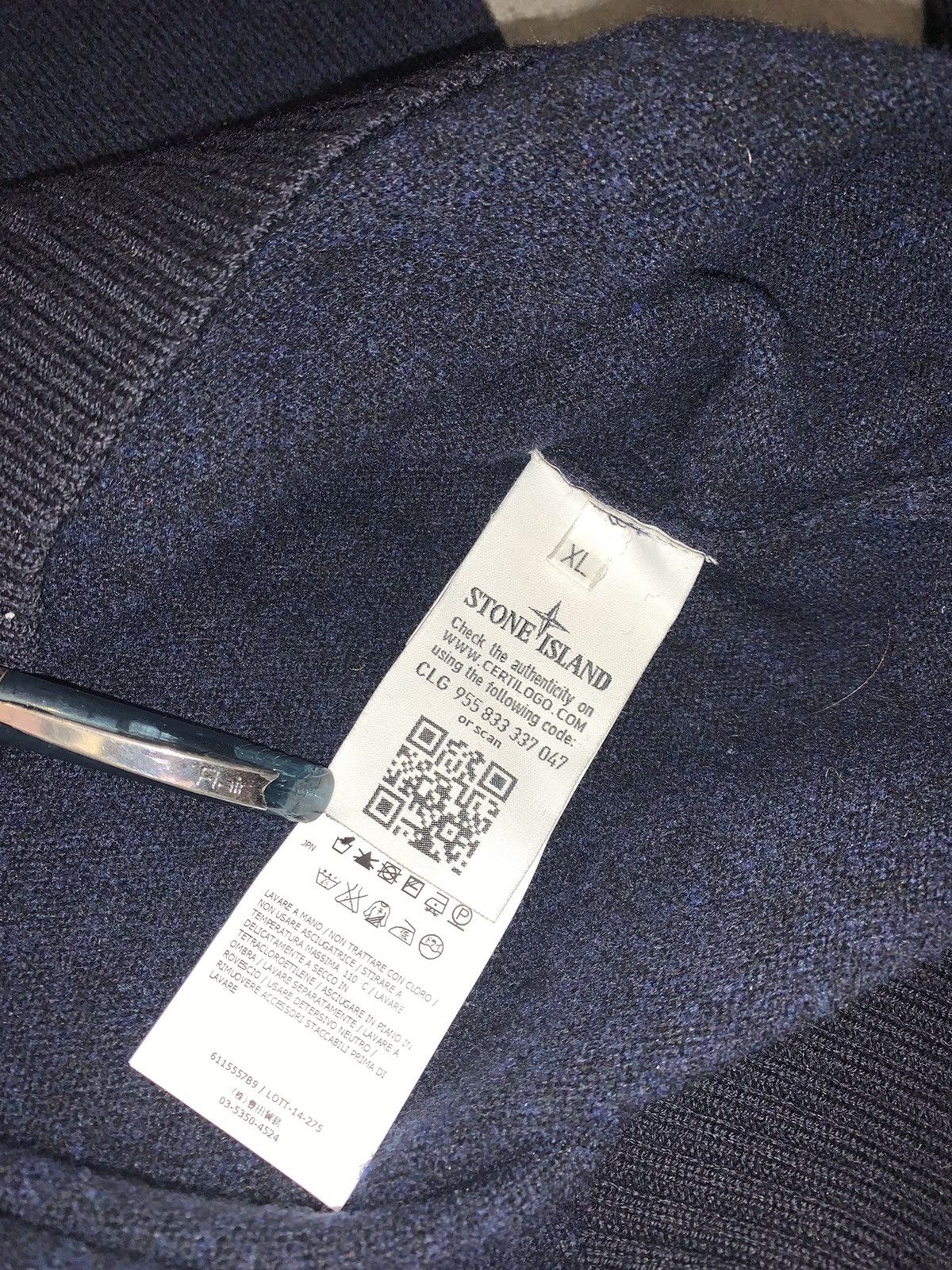 Stone Island Stone Island Dark Navy 1/4 Zipped Wool Sweater Size US XL / EU 56 / 4 - 17 Thumbnail