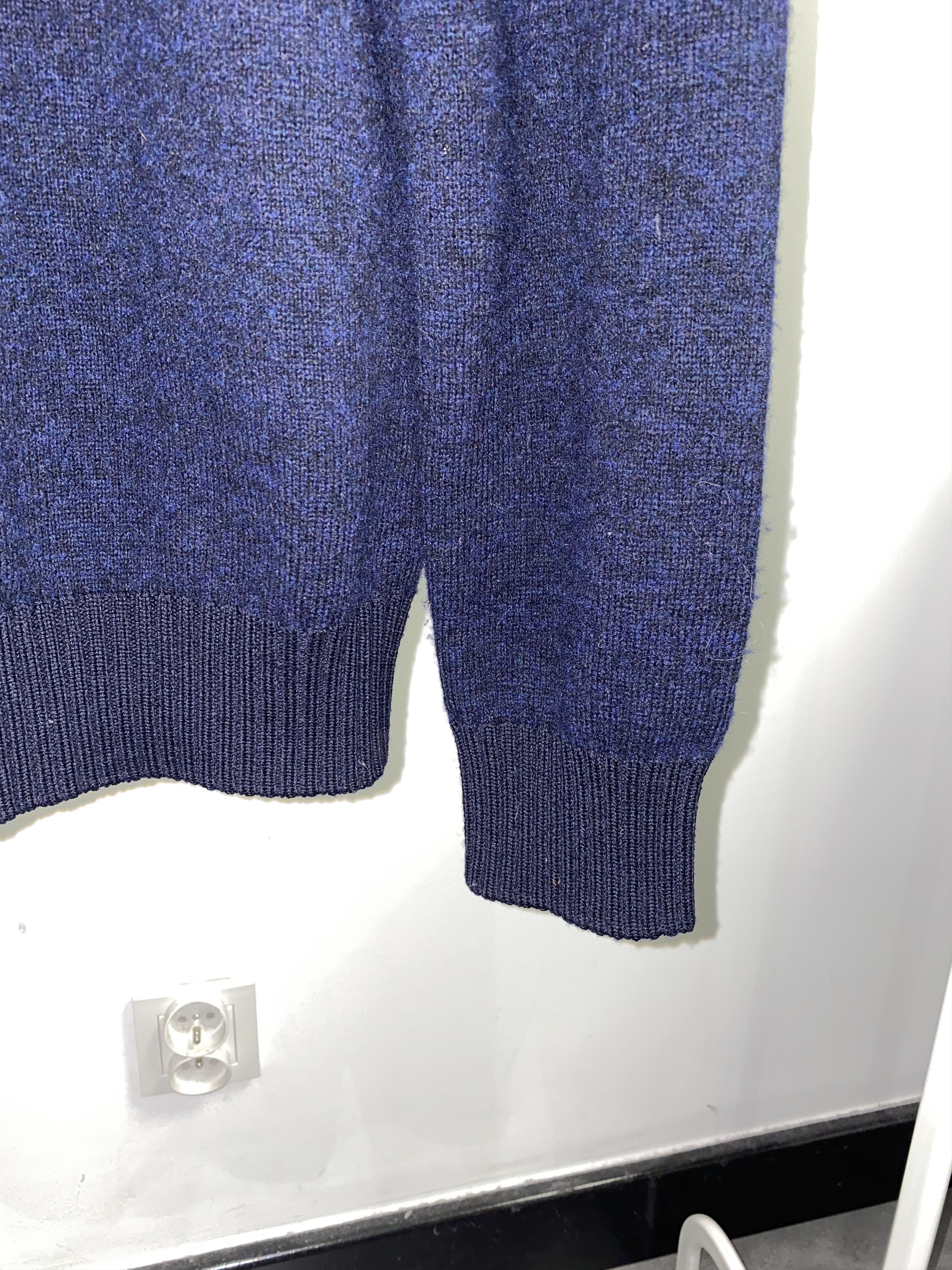 Stone Island Stone Island Dark Navy 1/4 Zipped Wool Sweater Size US XL / EU 56 / 4 - 5 Thumbnail