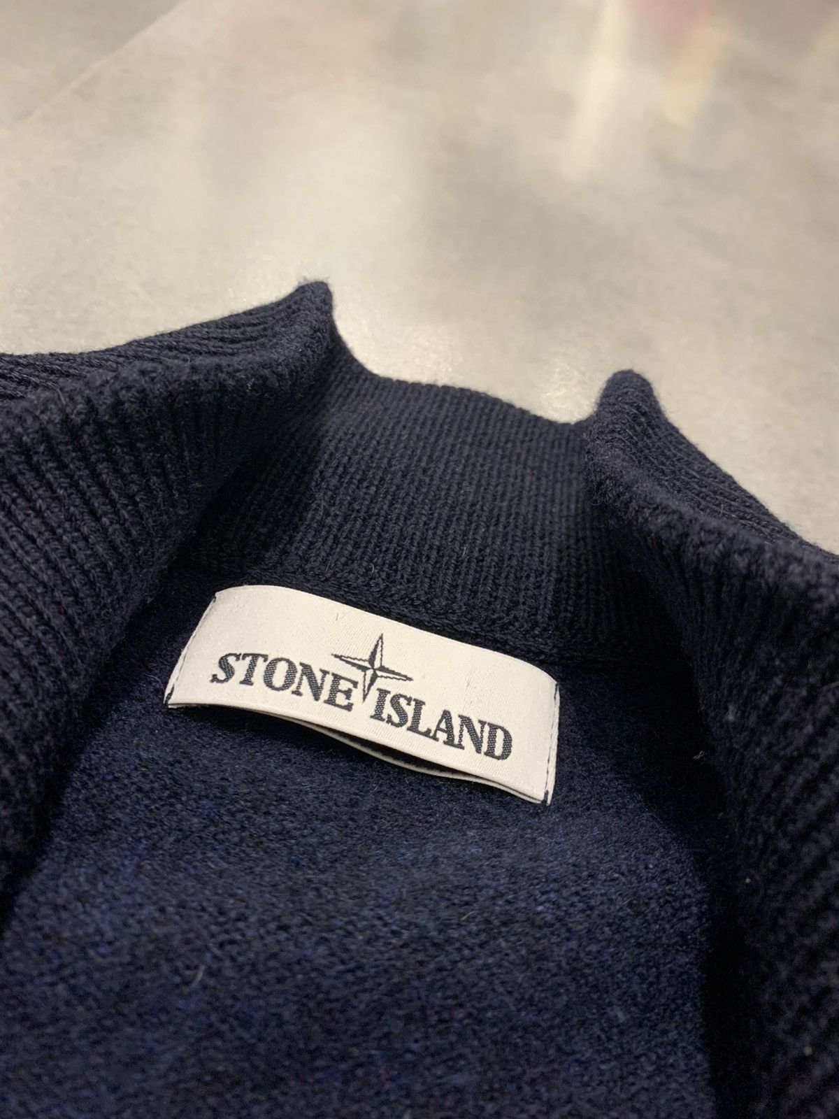 Stone Island Stone Island Dark Navy 1/4 Zipped Wool Sweater Size US XL / EU 56 / 4 - 16 Thumbnail