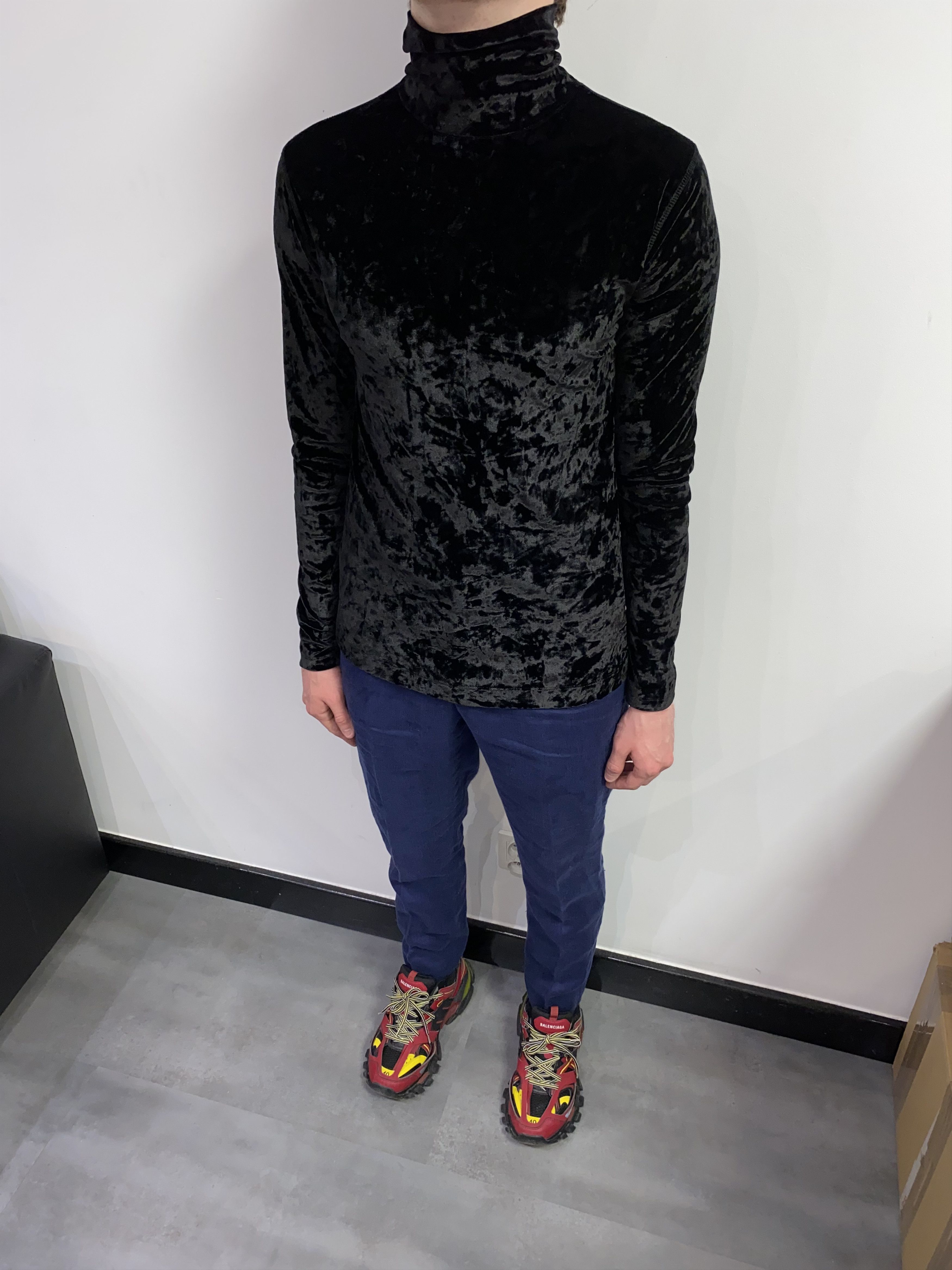 Dries Van Noten AW20 Dries Van Noten Floral Velour Turtleneck Sweater Size US S / EU 44-46 / 1 - 3 Thumbnail