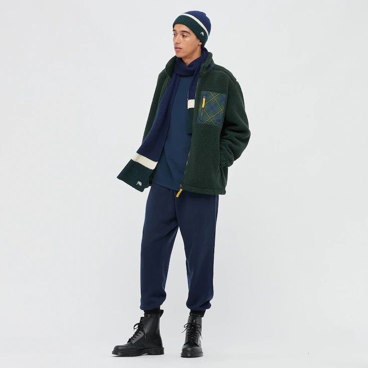 JW Anderson × Uniqlo Large Green Olive Fleece Jacket Pile-Lined Full-Zip Coat Size US L / EU 52-54 / 3 - 5 Thumbnail