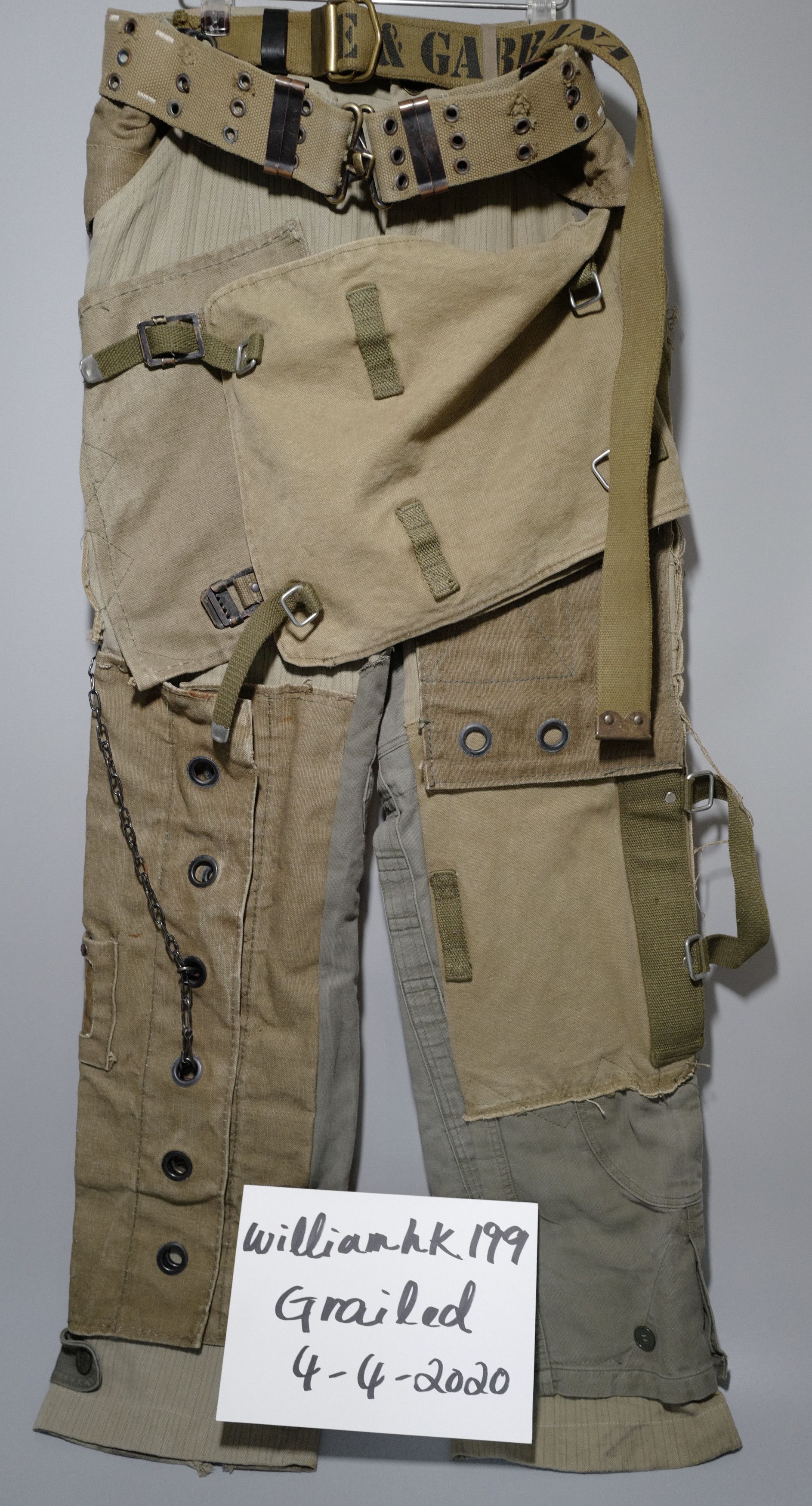 image of Dolce Gabbana A/w 2003 Reconstruct Military Cargo Pants in Army Khaki (Size 30)