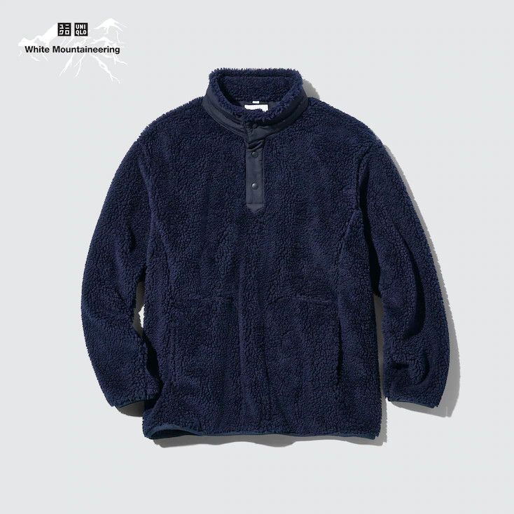 Uniqlo × White Mountaineering Medium Navy Fleece Oversized Long-Sleeve Pullover Jacket Size US M / EU 48-50 / 2 - 5 Thumbnail