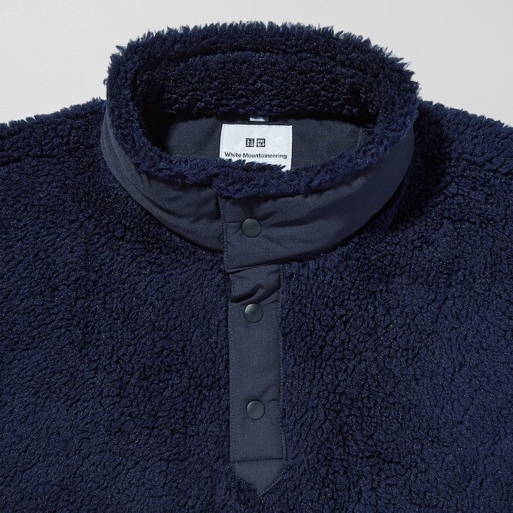 Uniqlo × White Mountaineering Medium Navy Fleece Oversized Long-Sleeve Pullover Jacket Size US M / EU 48-50 / 2 - 7 Thumbnail