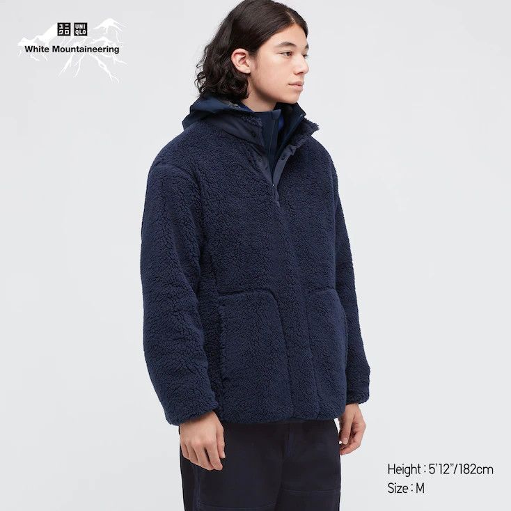 Uniqlo × White Mountaineering Medium Navy Fleece Oversized Long-Sleeve Pullover Jacket Size US M / EU 48-50 / 2 - 4 Thumbnail