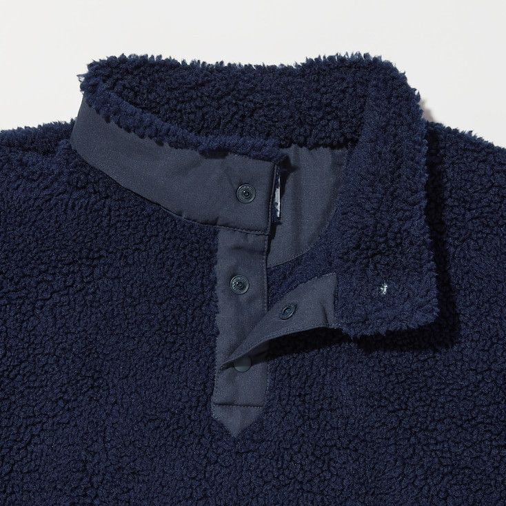 Uniqlo × White Mountaineering Medium Navy Fleece Oversized Long-Sleeve Pullover Jacket Size US M / EU 48-50 / 2 - 11 Thumbnail