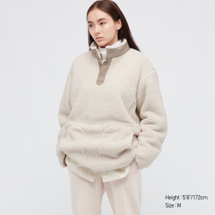 Uniqlo × White Mountaineering Extra Small Fleece Oversized Long-Sleeve Pullover Jacket Size US XS / EU 42 / 0 - 6 Thumbnail