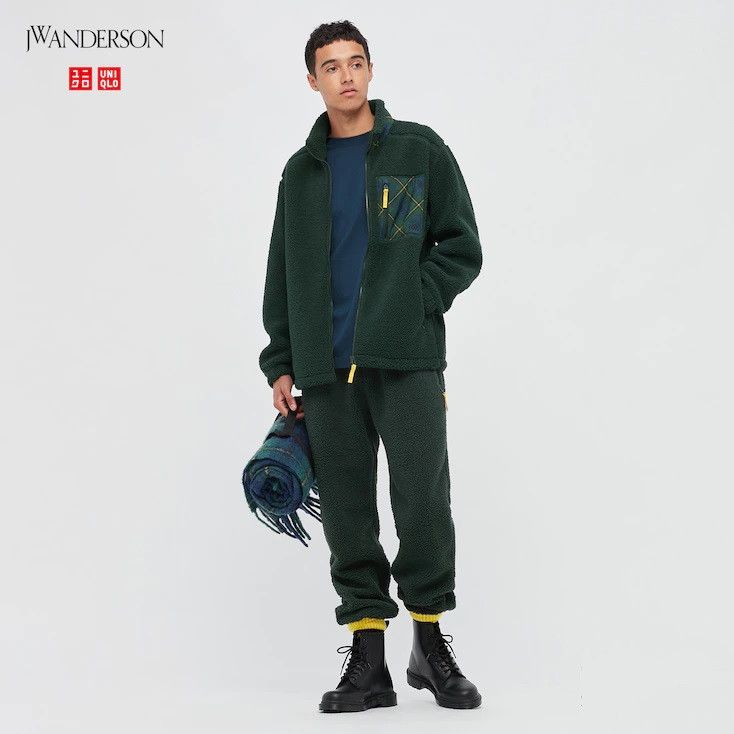 JW Anderson × Uniqlo XL Extra Large Green Fleece Jacket Pile-Lined Full-Zip Coat Size US XL / EU 56 / 4 - 9 Thumbnail