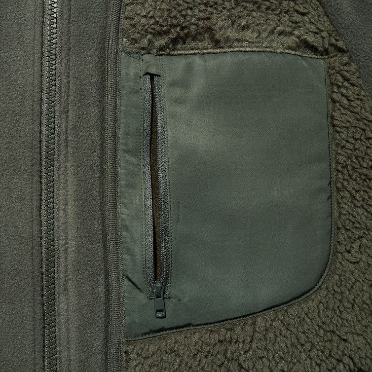 Uniqlo × White Mountaineering Medium Green Fleece Oversized Long-Sleeve Bomber Jacket Size US M / EU 48-50 / 2 - 7 Thumbnail