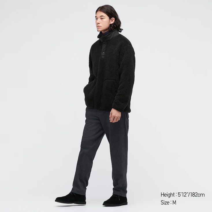 Uniqlo × White Mountaineering Medium Black Fleece Oversized Long-Sleeve Pullover Jacket Size US M / EU 48-50 / 2 - 6 Thumbnail