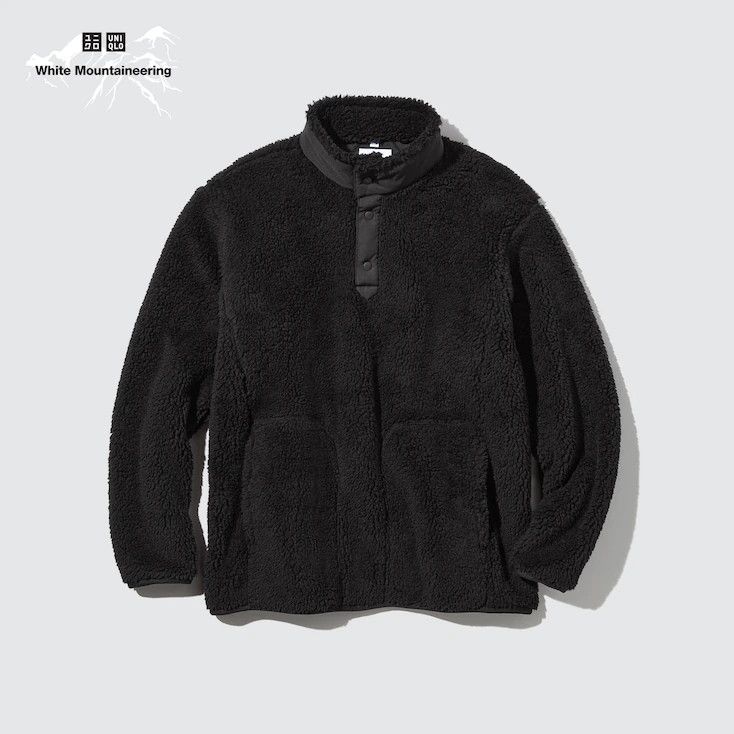 Uniqlo × White Mountaineering Medium Black Fleece Oversized Long-Sleeve Pullover Jacket Size US M / EU 48-50 / 2 - 5 Thumbnail