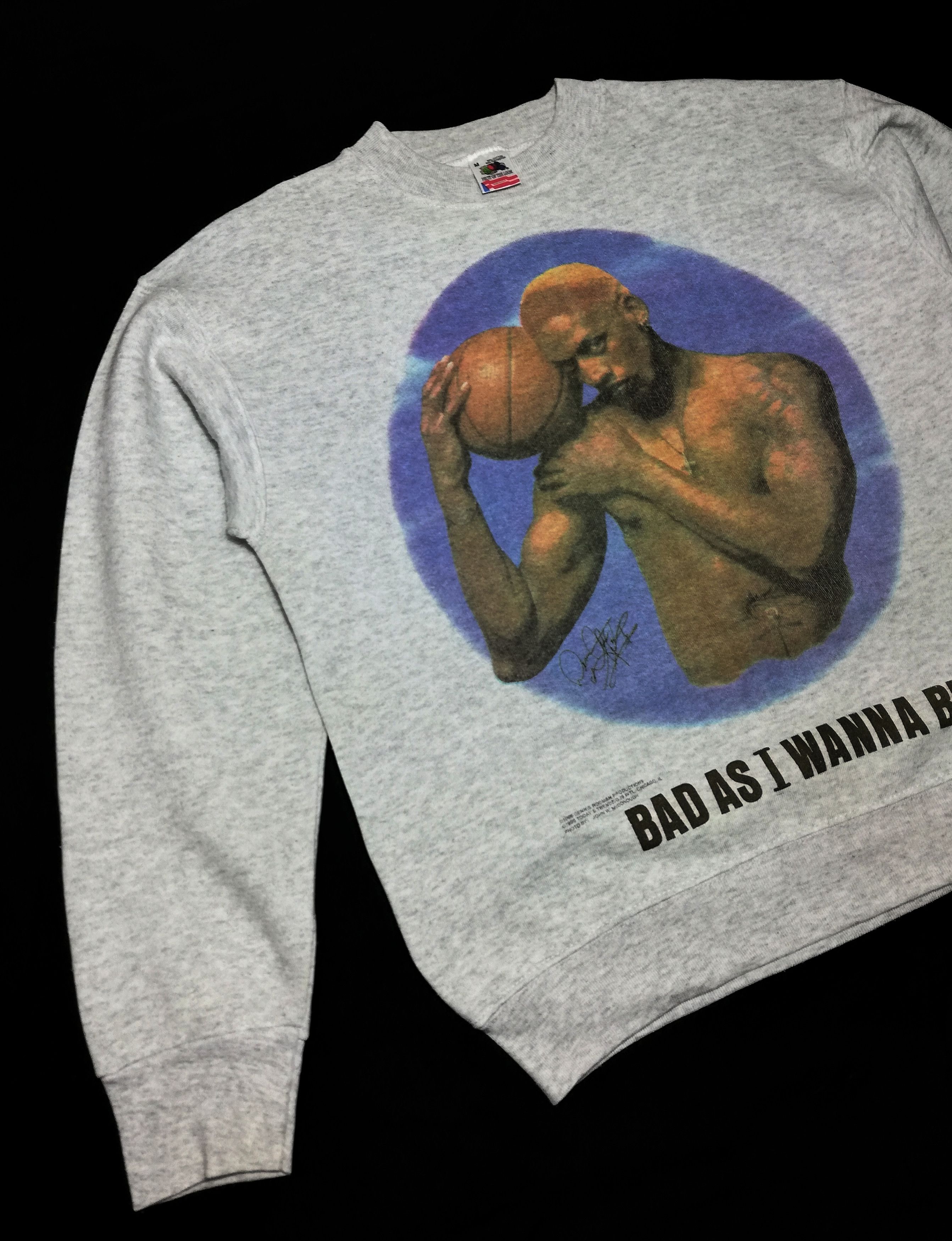 NBA × Vintage 🔥Vintage 1996 Dennis Rodman BAD AS I WANNA BE Sweatshirt Size US M / EU 48-50 / 2 - 2 Thumbnail
