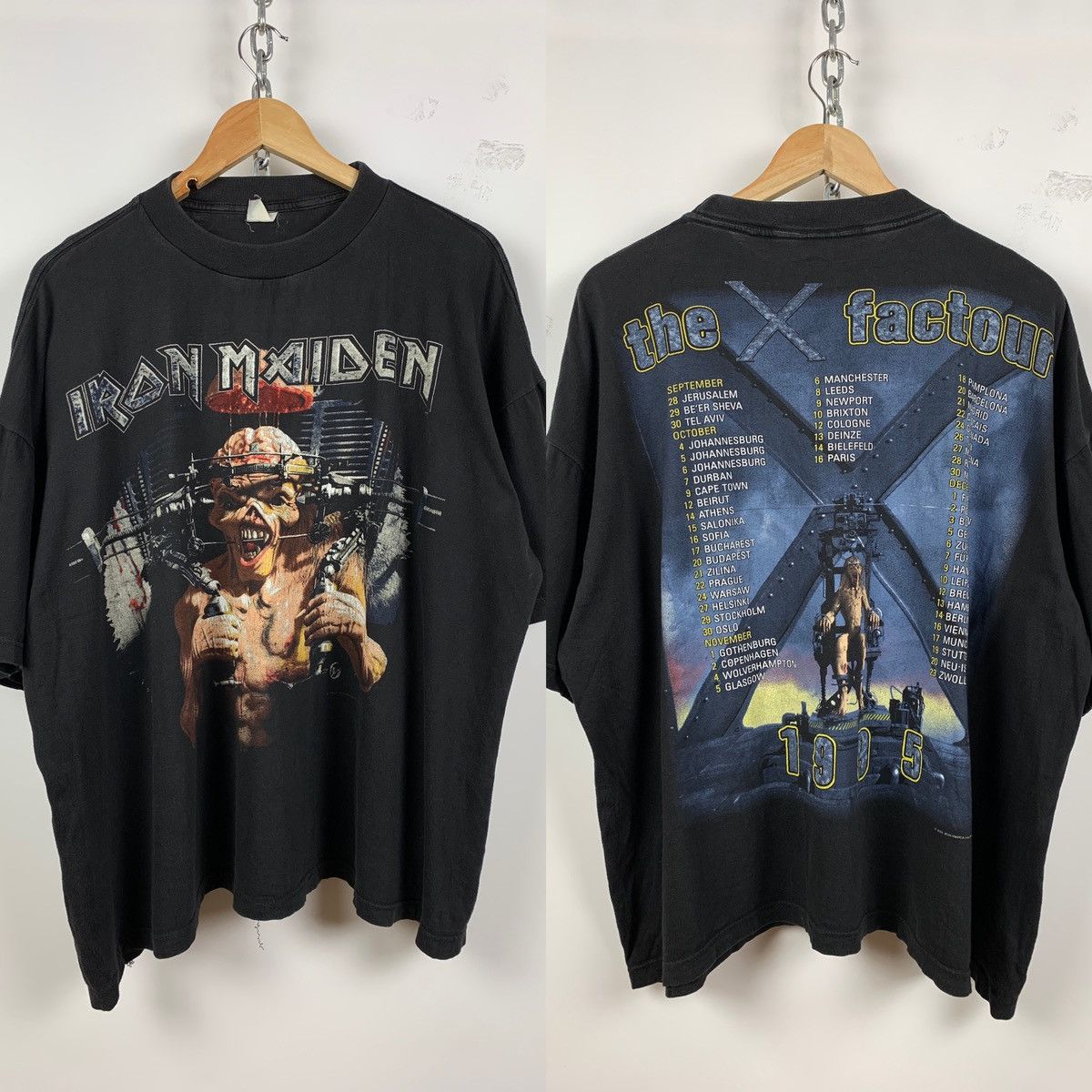 1995 Vintage Iron Maiden The X Factor Tour Very Rare T-Shirt