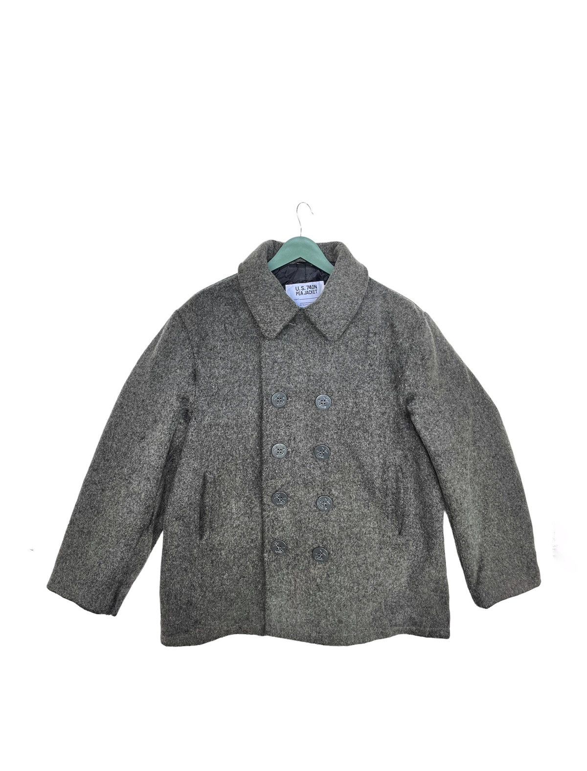 Schott Vintage Schott Classic Melton Wool Navy Pea Coat Size US L / EU 52-54 / 3 - 1 Thumbnail