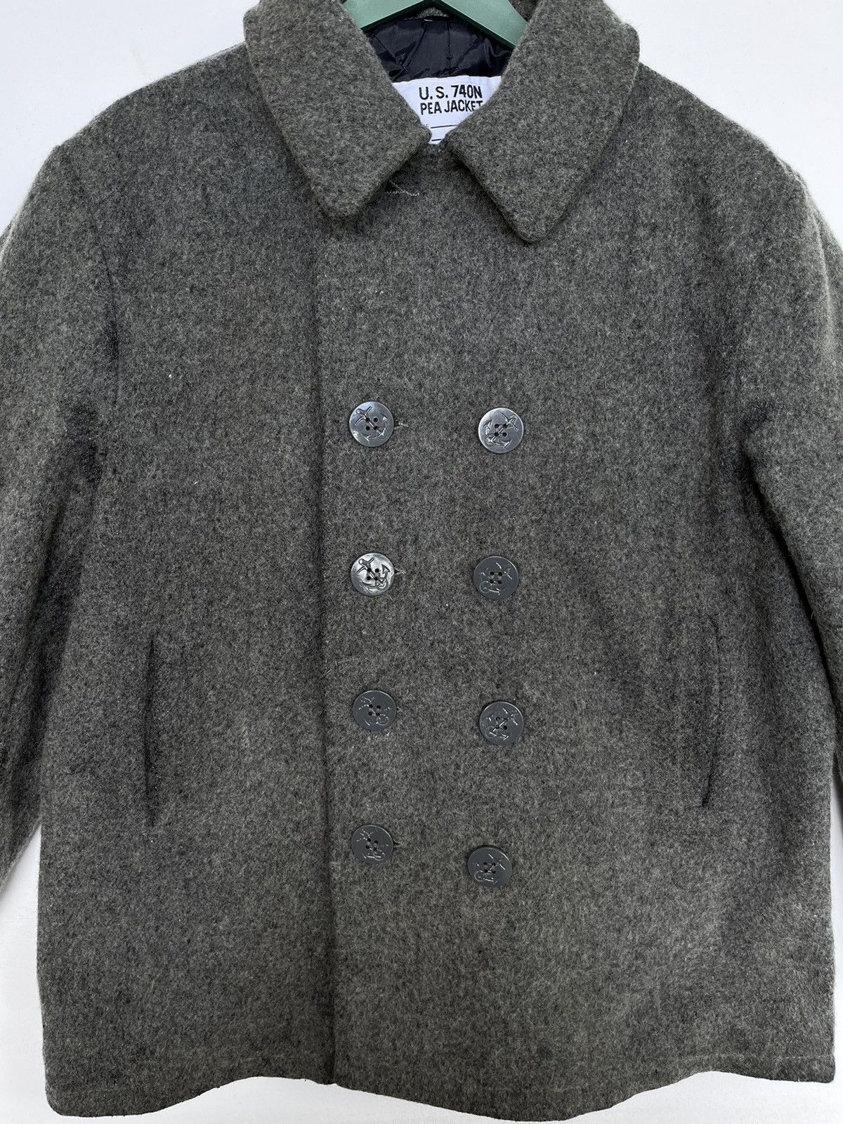 Schott Vintage Schott Classic Melton Wool Navy Pea Coat Size US L / EU 52-54 / 3 - 3 Thumbnail