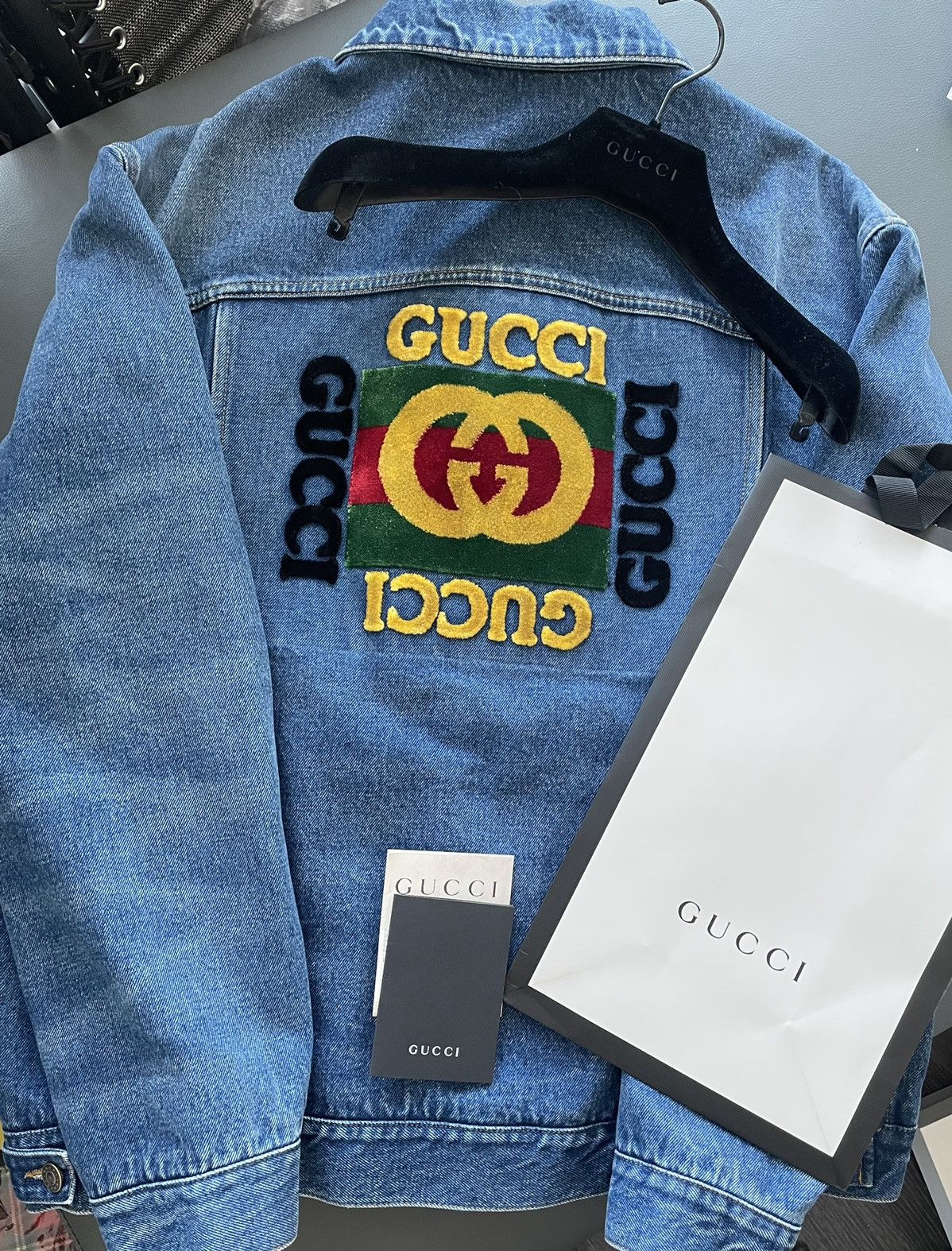 Gucci $3,300 Value Sold Out Super Runway Iconic Logo Denim Jacket Size US XL / EU 56 / 4 - 24 Thumbnail