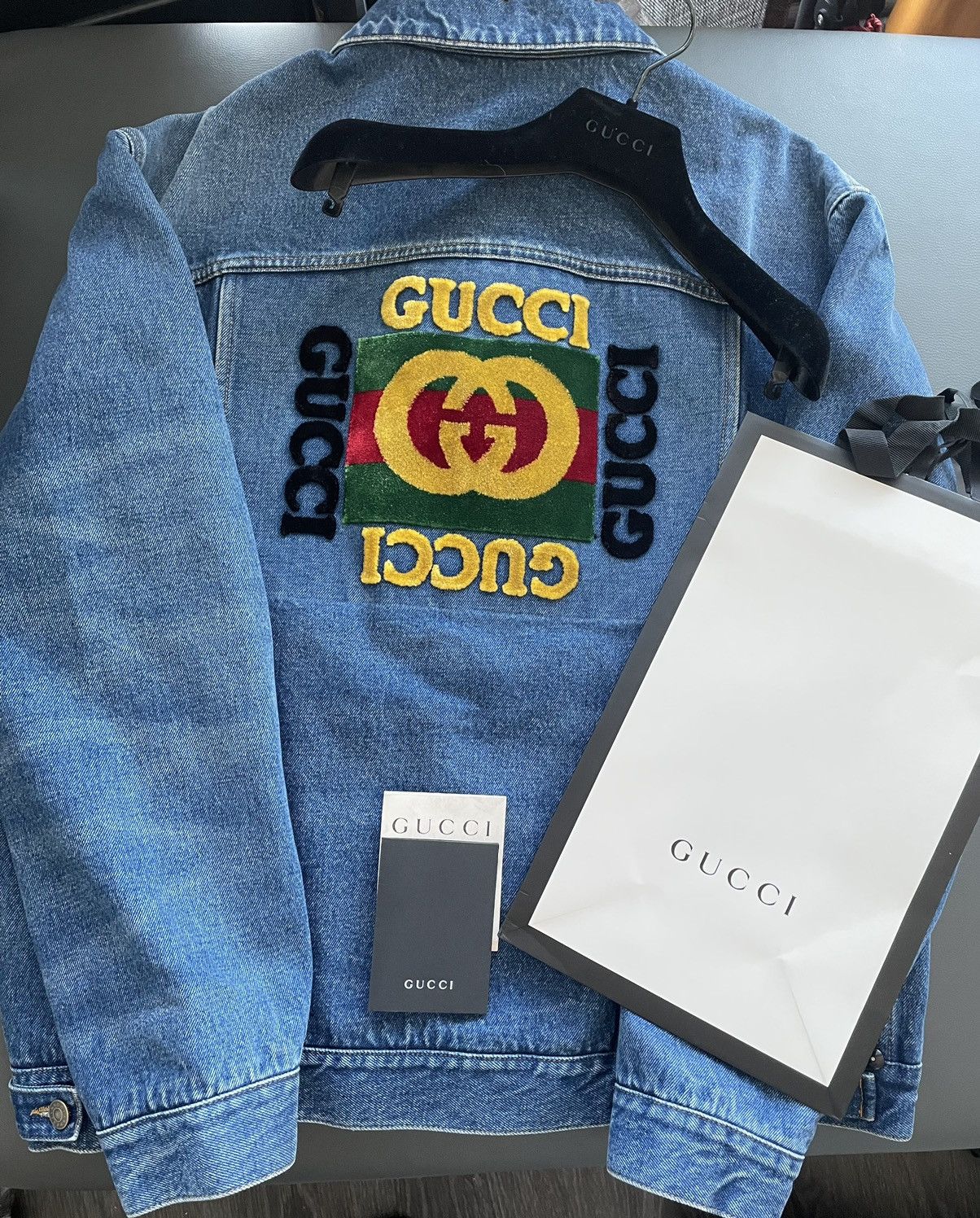 Gucci $3,300 Value Sold Out Super Runway Iconic Logo Denim Jacket Size US XL / EU 56 / 4 - 2 Thumbnail