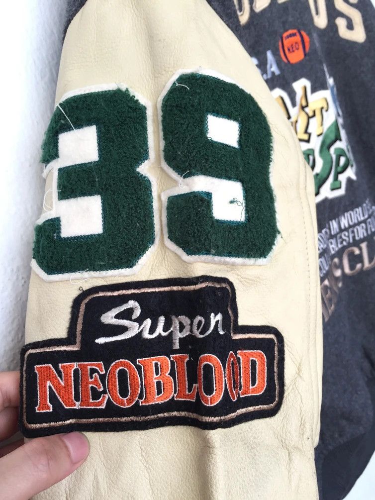 Japanese Brand RARE🔥 VINTAGE NEO BLOOD JAPAN WOOL/LEATHER VARSITY JACKET Size US L / EU 52-54 / 3 - 6 Thumbnail