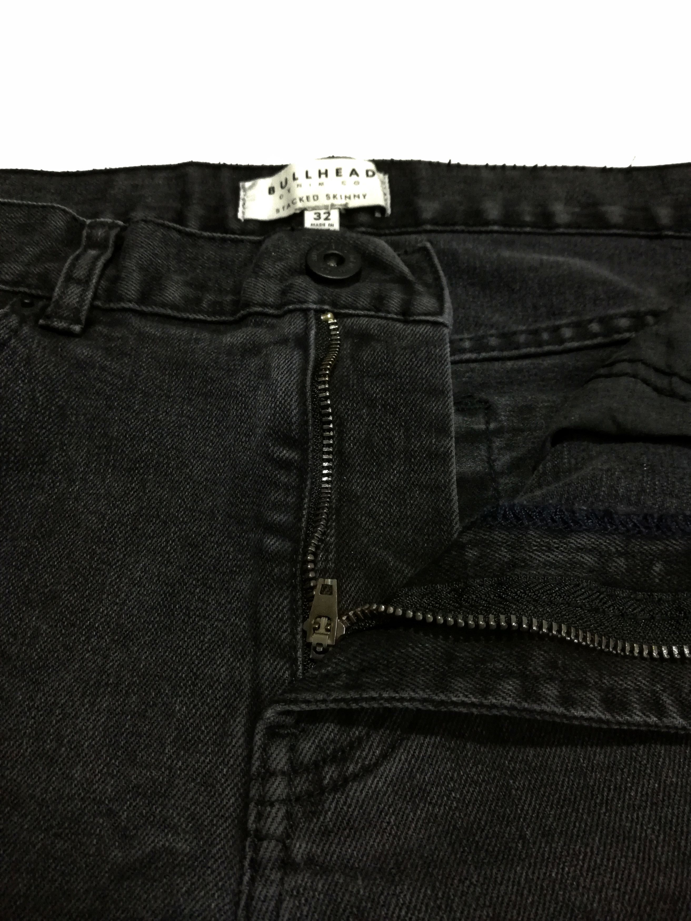 Bullhead Denim Co. × Designer 🔥Bullhead Stacked Similar Balmain Anthracite Biker🔥 Size US 33 - 6 Thumbnail