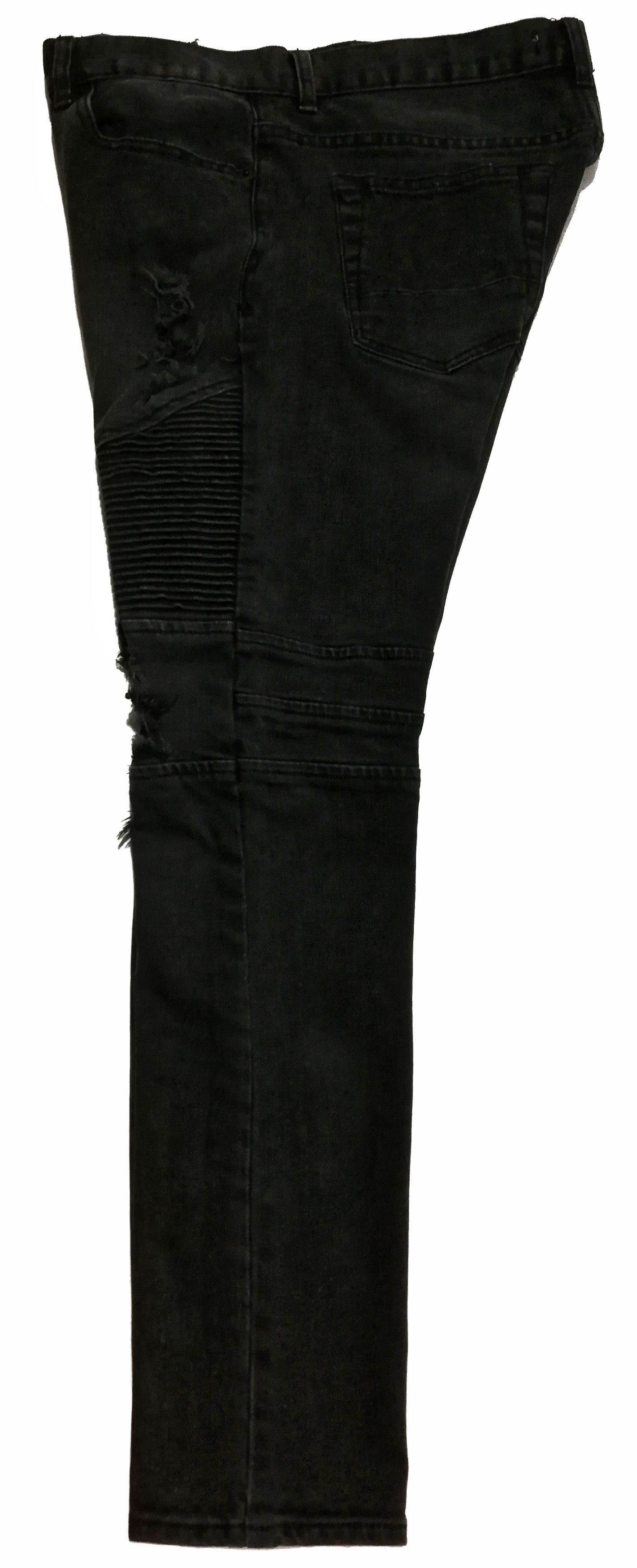 Bullhead Denim Co. × Designer 🔥Bullhead Stacked Similar Balmain Anthracite Biker🔥 Size US 33 - 17 Thumbnail