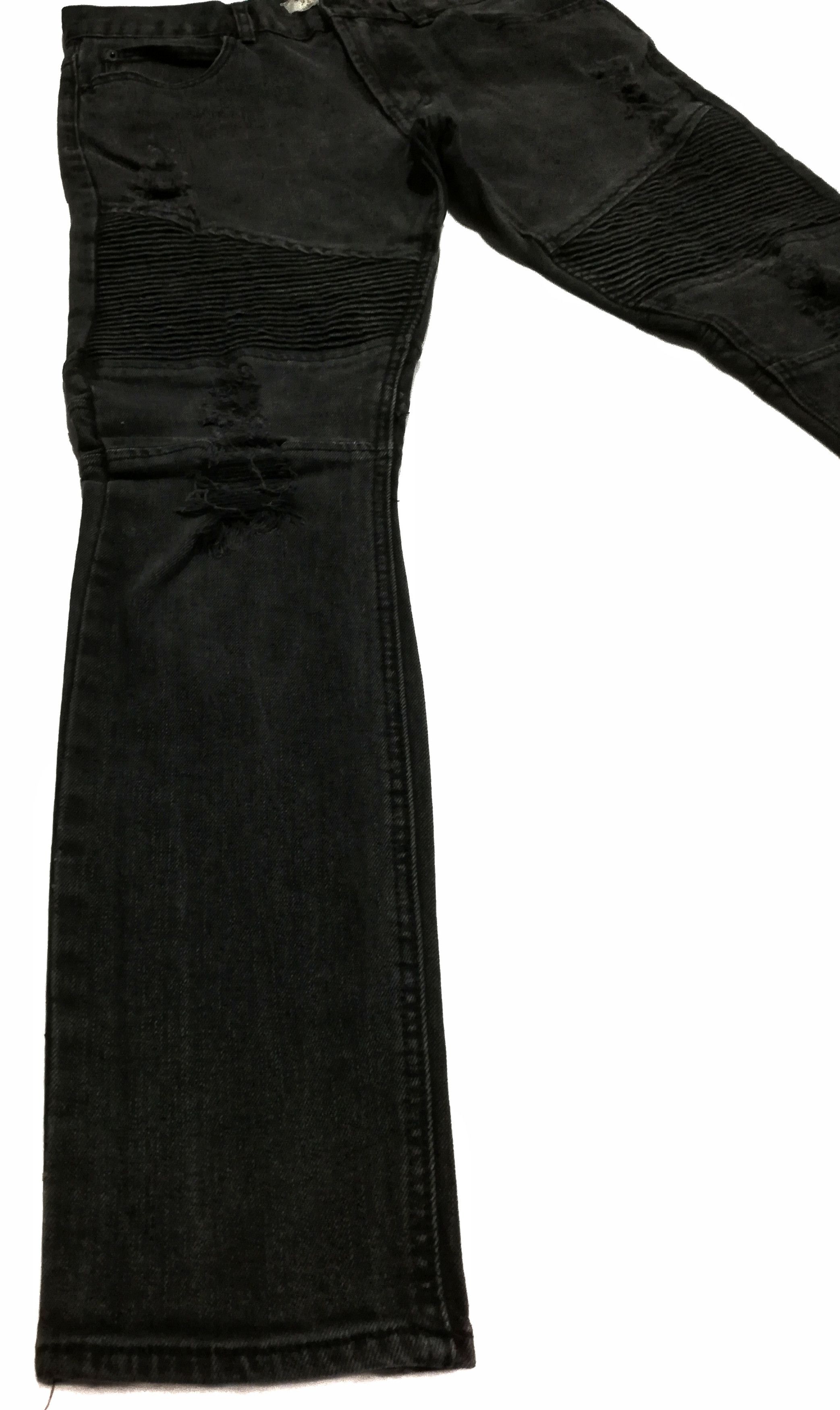 Bullhead Denim Co. × Designer 🔥Bullhead Stacked Similar Balmain Anthracite Biker🔥 Size US 33 - 3 Thumbnail