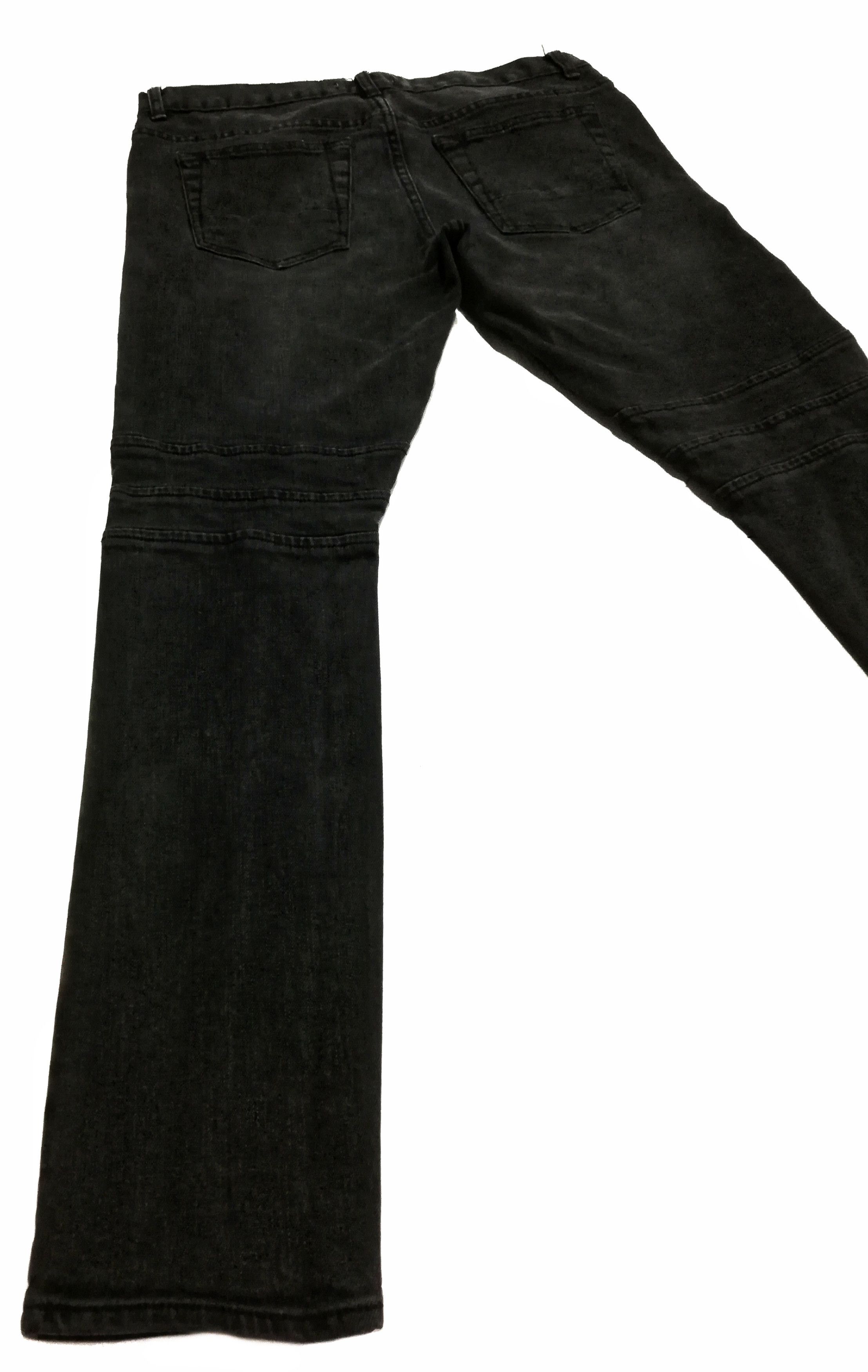 Bullhead Denim Co. × Designer 🔥Bullhead Stacked Similar Balmain Anthracite Biker🔥 Size US 33 - 20 Thumbnail